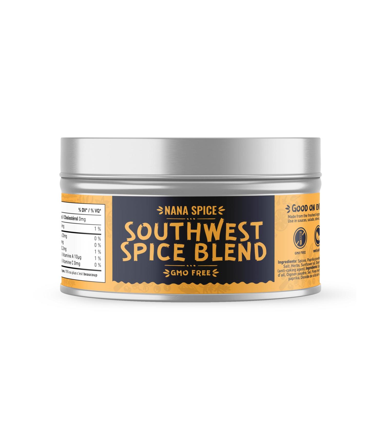 SOUTHWEST SPICE BLEND SEASONING BY NANA SPICE | 90 G TIN | HAND GROUNDED FOR RICH AROMA AND FLAVOUR