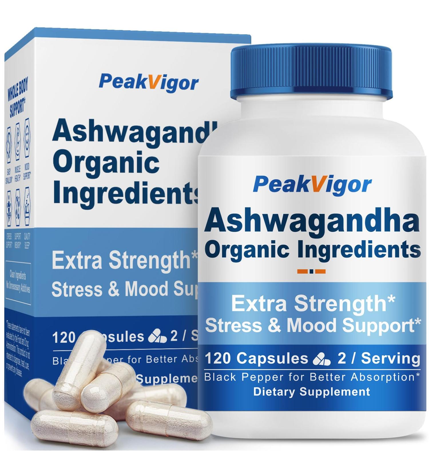 7000mg Organic Ashwagandha Capsules Ashwaganda Powder Supplements with Black Pepper Stress Support Ashwagandha for Women & Men Vegan & Non-GMO & Gluten-Free 120 Counts 120 Count (Pack of 1) - Buy Online on GoSupps.com