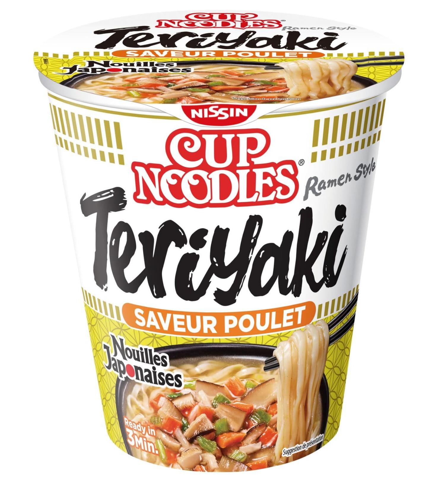 NISSIN- Japanese Noodles - Teriyaki Chicken Flavor - 1 box of 8 cups - Buy Online on GoSupps.com