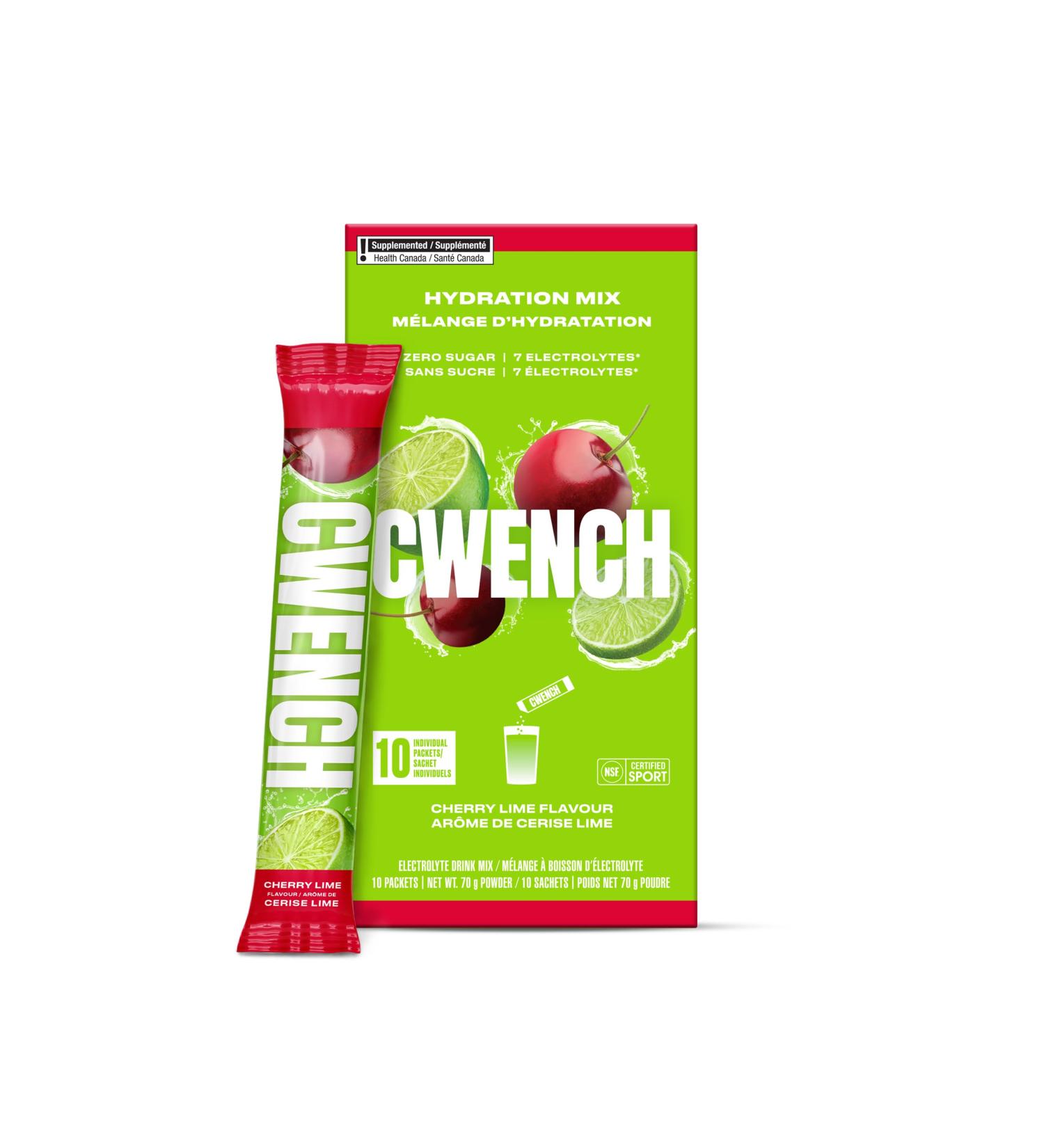 Cwench Electrolyte Hydration Mix Cherry Lime Drink Mix 10 Servings Cherry Lime 10 Servings (Pack of 1) - Buy Online on GoSupps.com