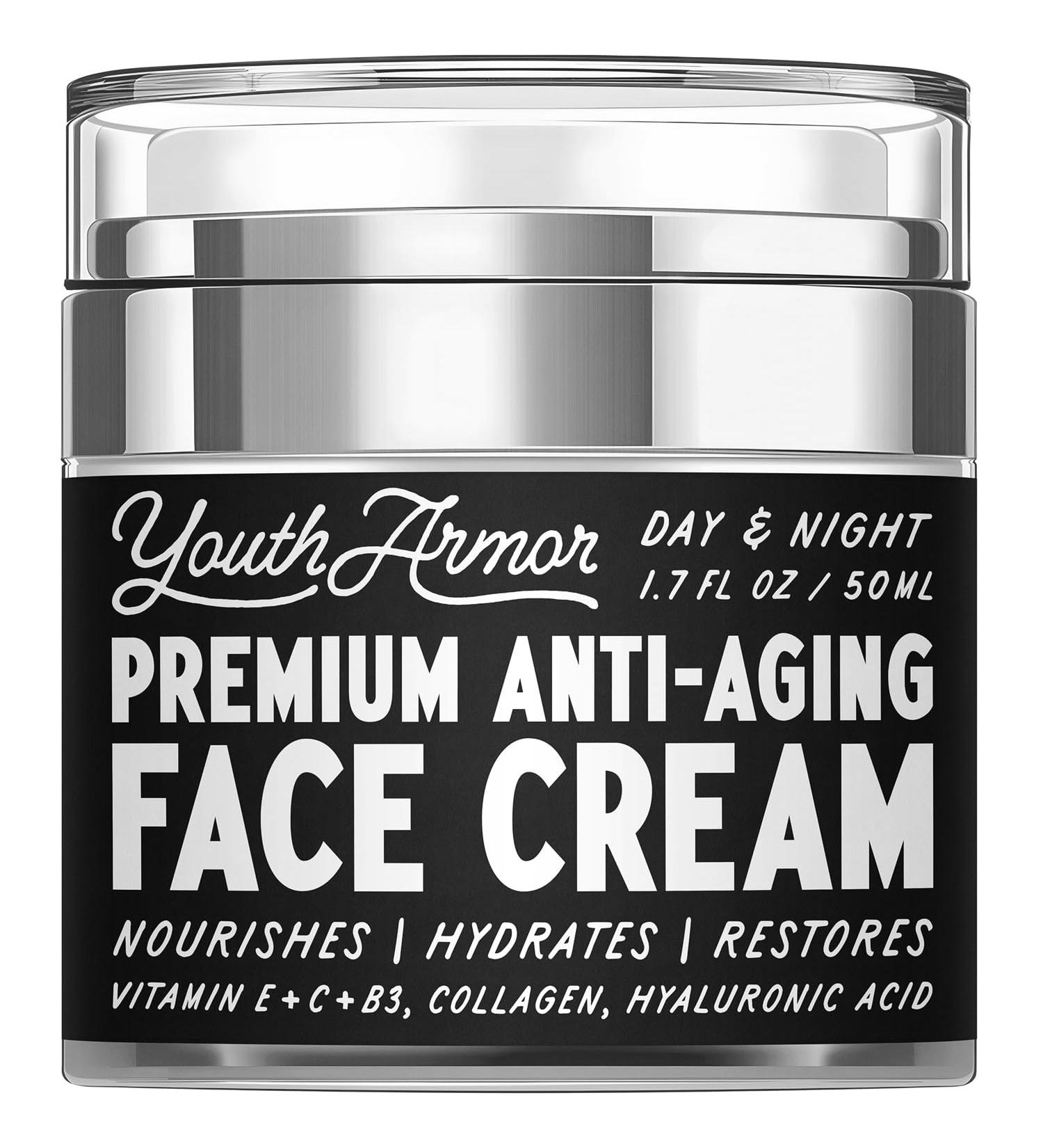 Premium Anti-Aging Face Cream - Hydrating Moisturizer with Vitamin E C B3 Collagen & Hyaluronic Acid - 1.7 oz for Dry Skin & Wrinkle Reduction - Day & Night Use - Buy Online on GoSupps.com