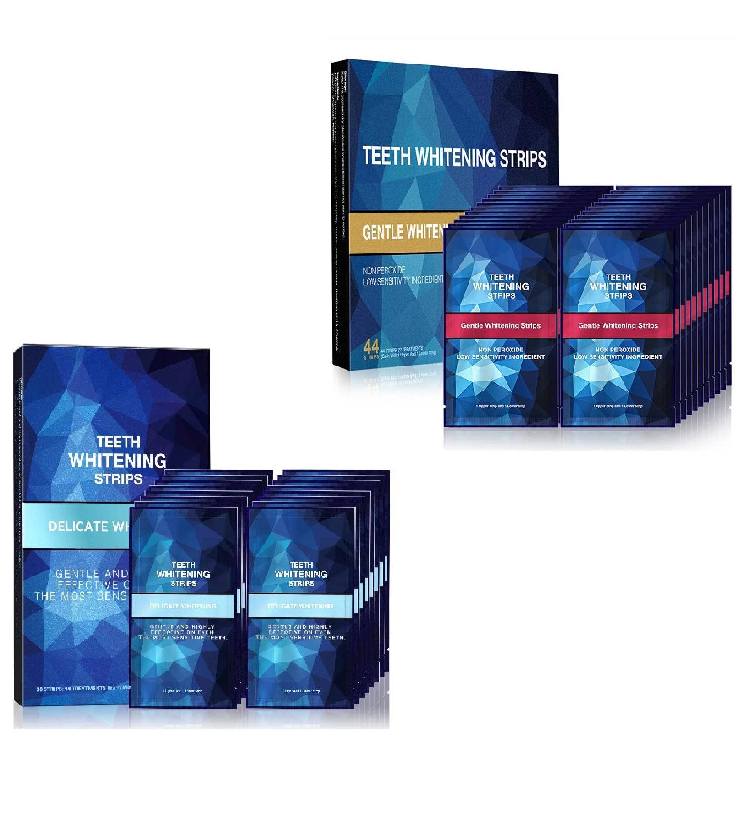 Teeth Whitening Strips Bundle 14 Treatments Whitening Strips for Teeth Sensitive and 22 Treatments Gentle Whitening Strips Remove All Manner of Stains in 30min
