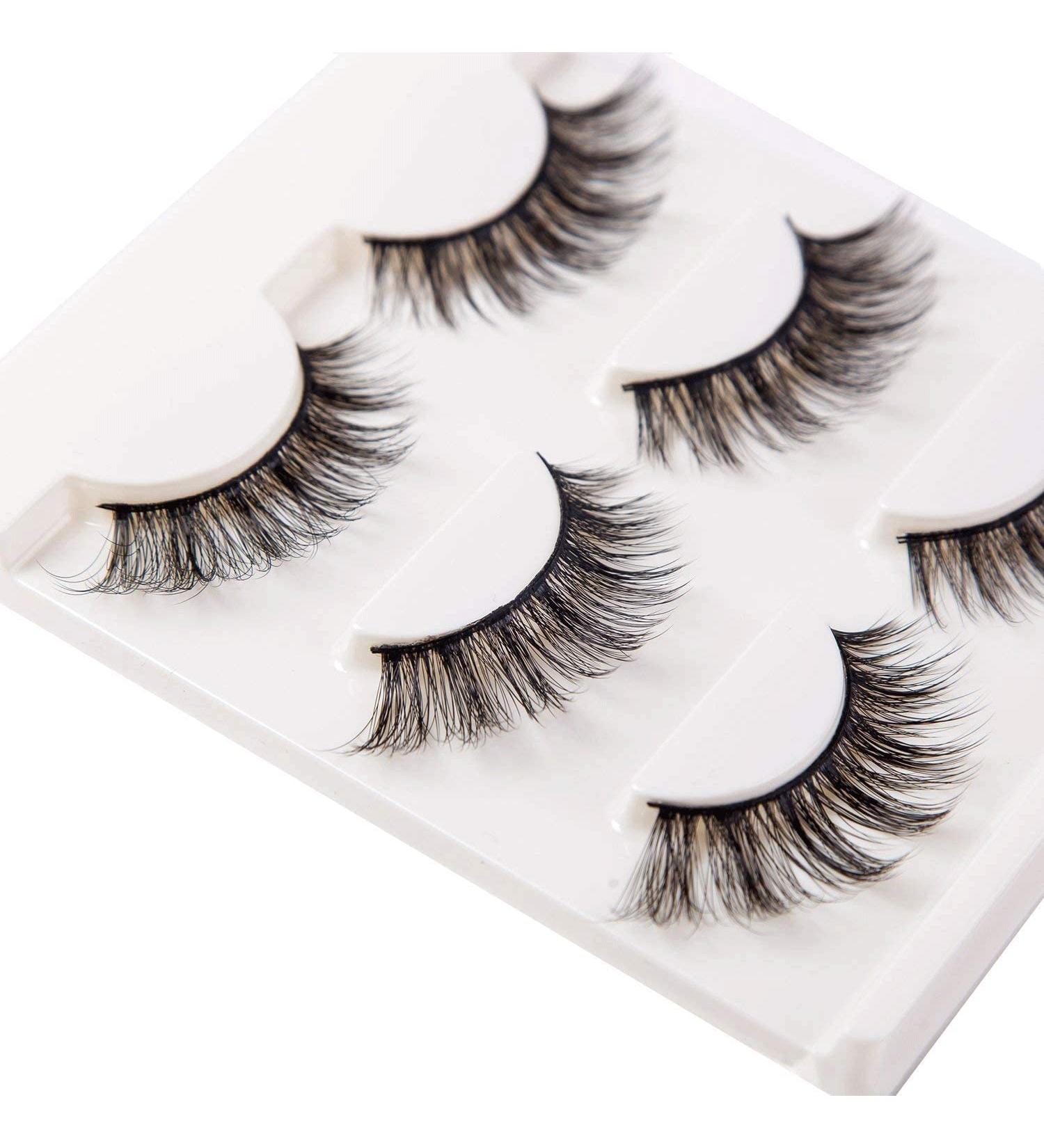 3D Eyelashes - Natural Look Handmade Fluffy False Lashes | Reusable Multipack (3 Pairs) | International Shipping - Buy Online on GoSupps.com