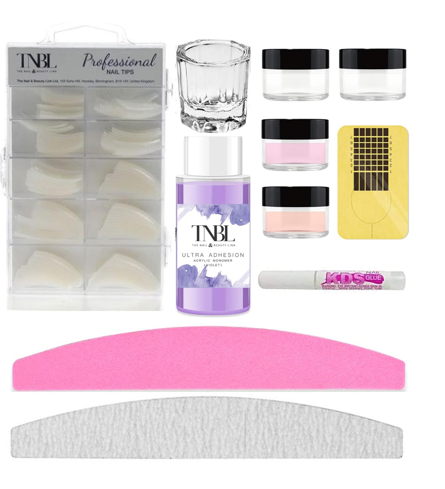 TNBL Acrylic Liquid & Powder Starter Kit suitable for Nail Extensions Sculpting and Overlays