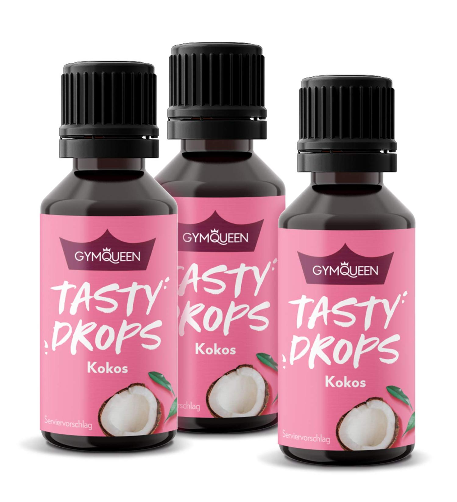 Buy GymQueen Tasty Coconut Flavor Drops - 3x30ml Calorie-Free | International Shipping Available - Buy Online on GoSupps.com