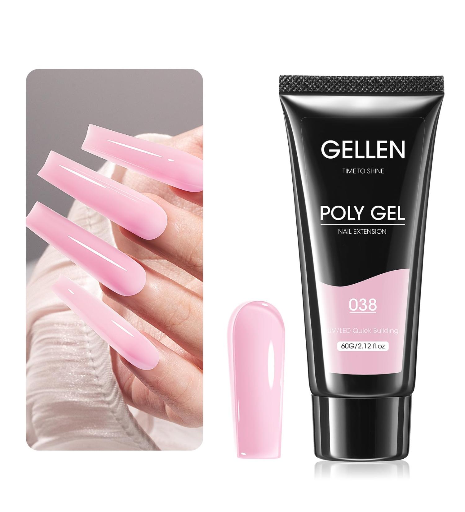 Gellen 60g Poly Nail Gel - Baby Pink Nail Extension & Strengthener for DIY & Salon - Easy Application for Professionals & Beginners - Buy Online on GoSupps.com