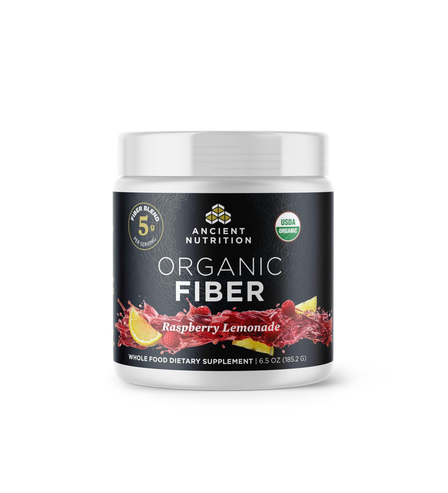 Ancient Nutrition Organic Fiber Powder, Raspberry Lemonade, Soluble Fiber from Acacia & Konjac Root, Supports Digestive Health, Reduces Bloating, 6.5 oz Raspberry Lemonade 6.7 Ounce (Pack of 1) - Buy Online on GoSupps.com