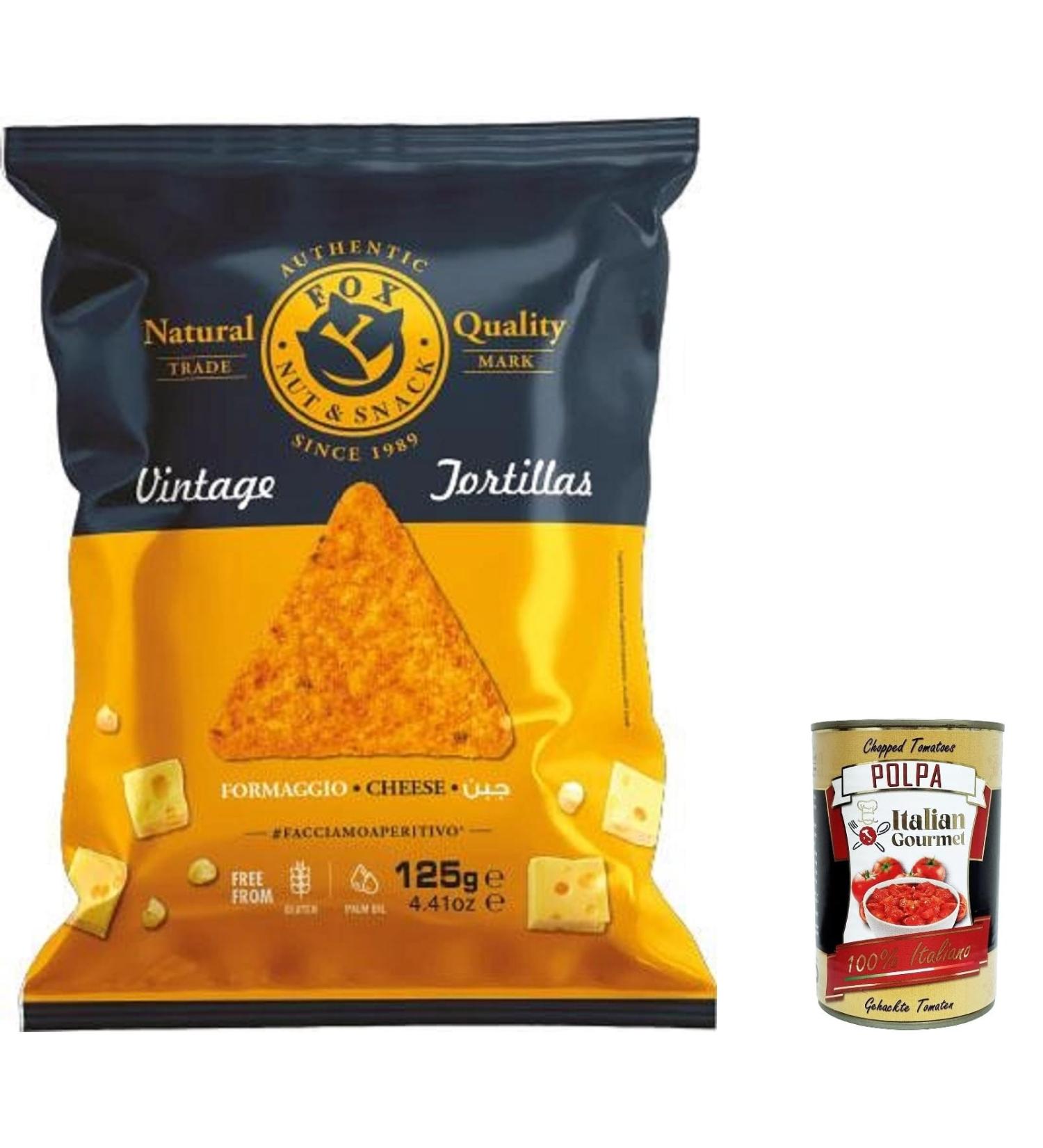  Italian Gourmet E.R. Fox Natural Quality Pack of 20 Cheese-Flavored Cooked Potato Chips Premium Cheese Handmade 125g + Italian Gourmet Polpa 400g - Buy Online on GoSupps.com