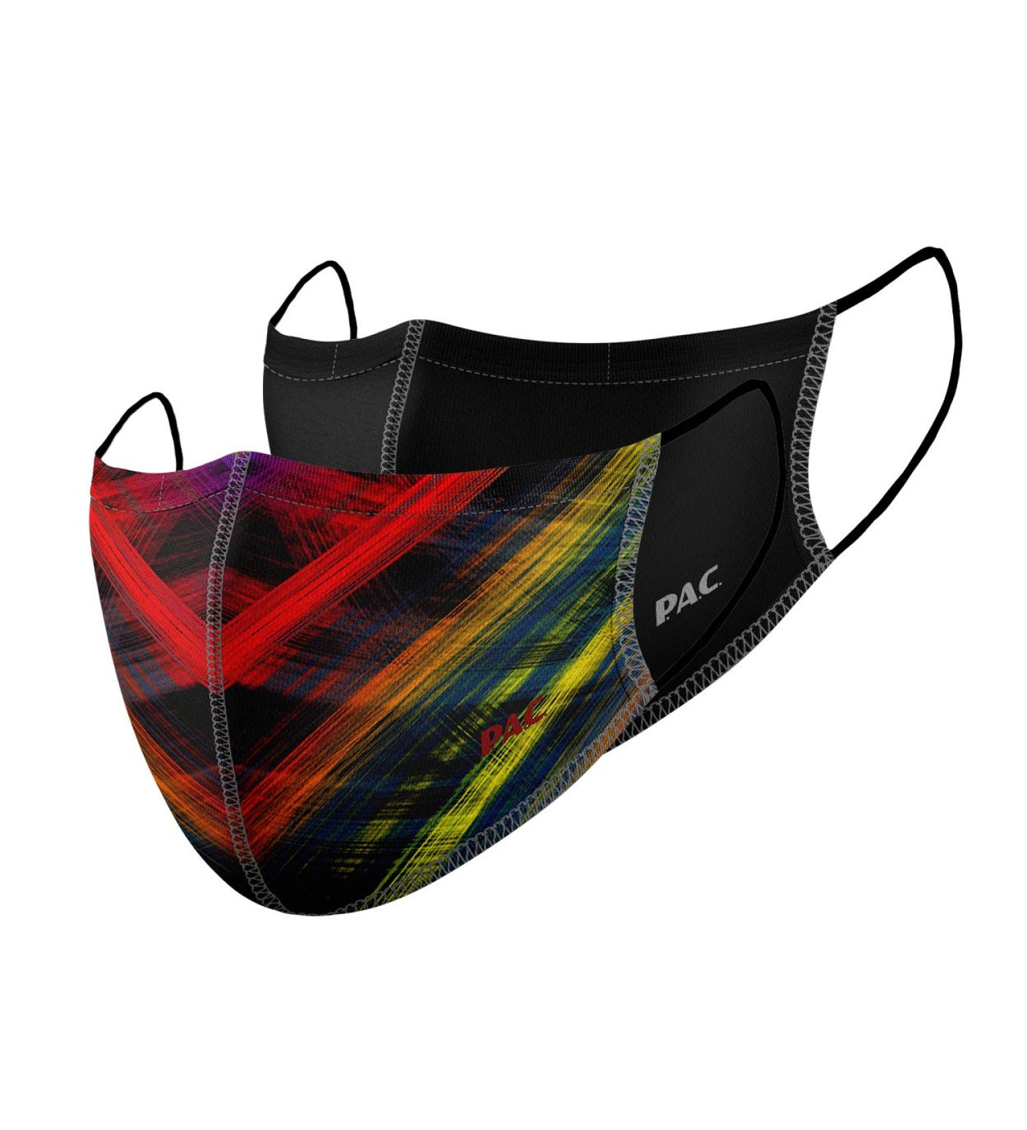 P.A.C. Lightweight 2-Pack Premium Masks | Washable Reusable & Oeko-Tex Certified | Super Thin Everyday Mouth & Nose Masks - Fantu + Total Black - Buy Online on GoSupps.com