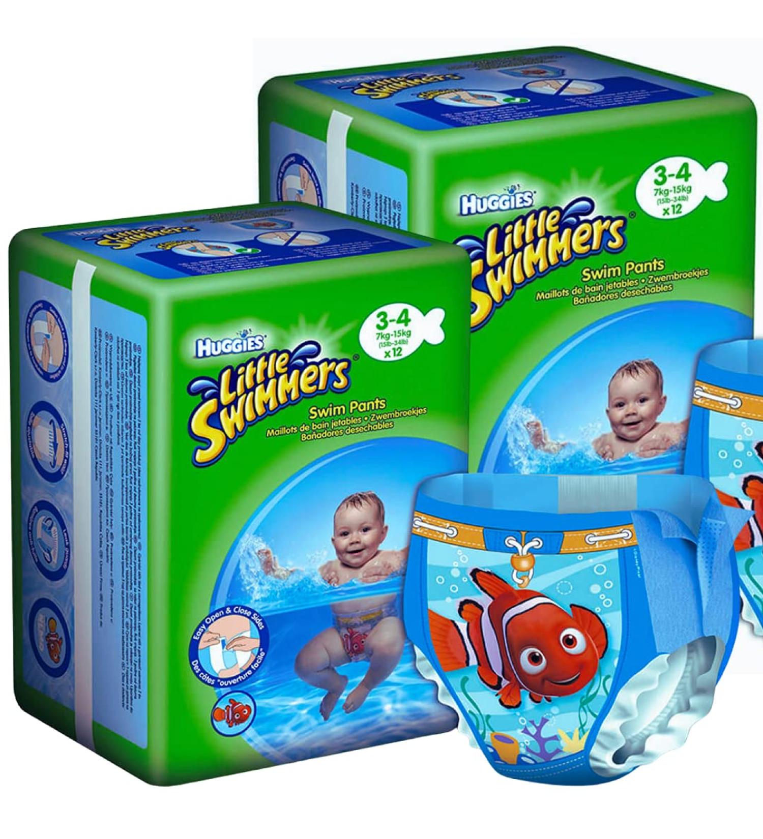24 x Disposable Swim Nappies - Water Nappies - Size 3 - 4 - Swimming Nappies Swim Nappy Baby Toddler Children (24) 24 Count (Pack of 1)