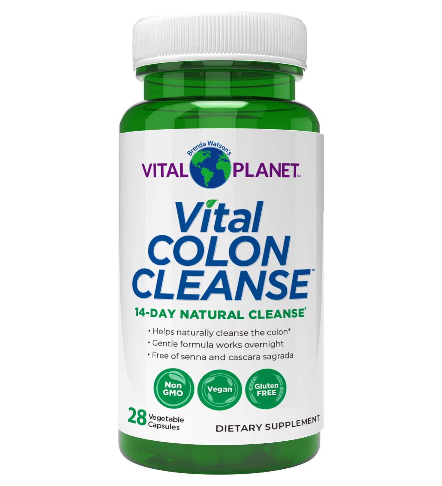 Vital Planet Colon Cleanse - 14-Day Detox & Digestive Health Support | Magnesium Slippery Elm & Aloe | 28 Capsules - International Shipping Available - Buy Online on GoSupps.com
