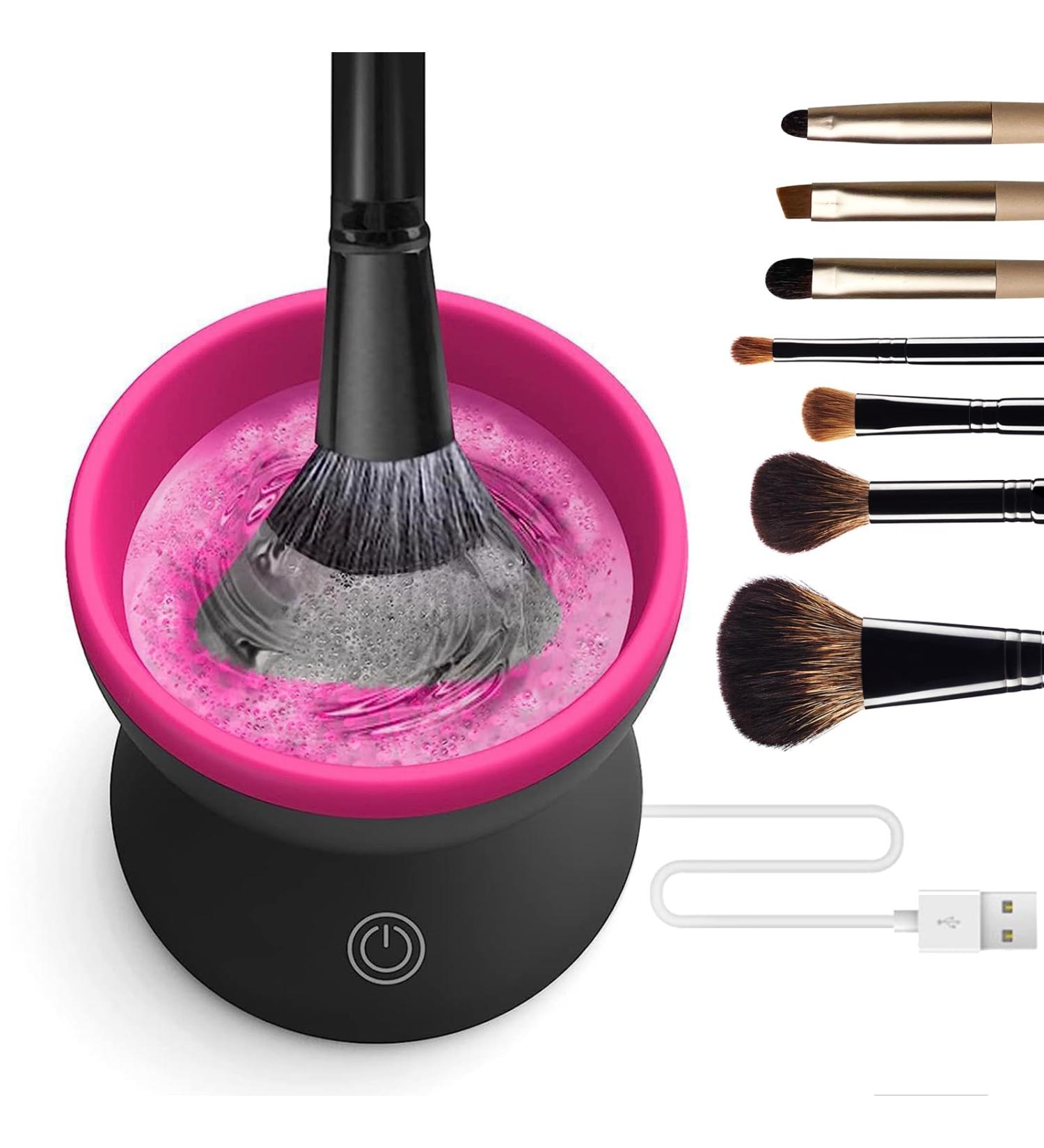 Automatic Electric Makeup Brush Cleaner - Fast Efficient & Ideal Gift for Girlfriend Wife or Mom - All Brush Sizes (Black - Buy Online on GoSupps.com