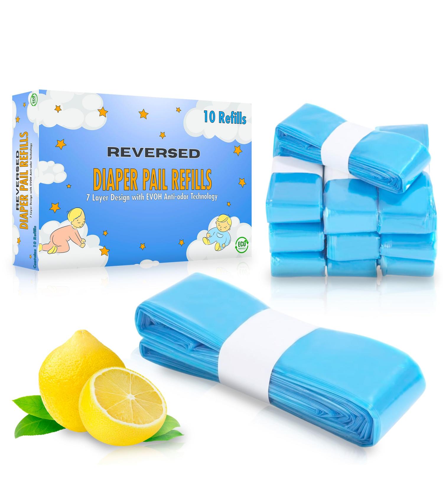 Reversed Diaper Pail Refill Film - 10 Pack Compatible with Tommee Tippee Angelcare & Spross | Odor-Proof Cassettes for Diaper Bags - Buy Online on GoSupps.com