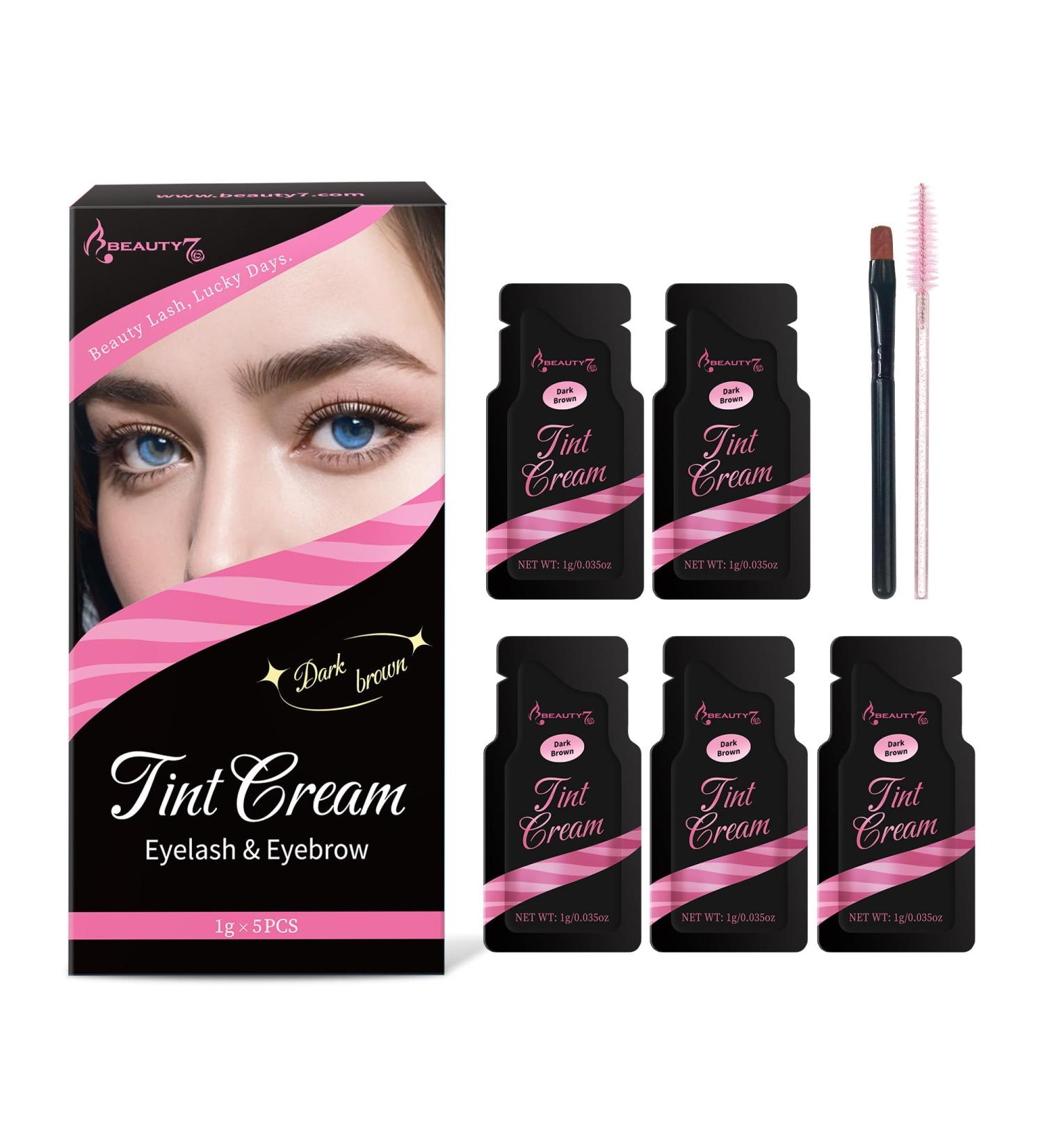 Beauty7 Eyebrow set for tinting eyebrows mild formula dark brown 5 x 1 g - Buy Online on GoSupps.com