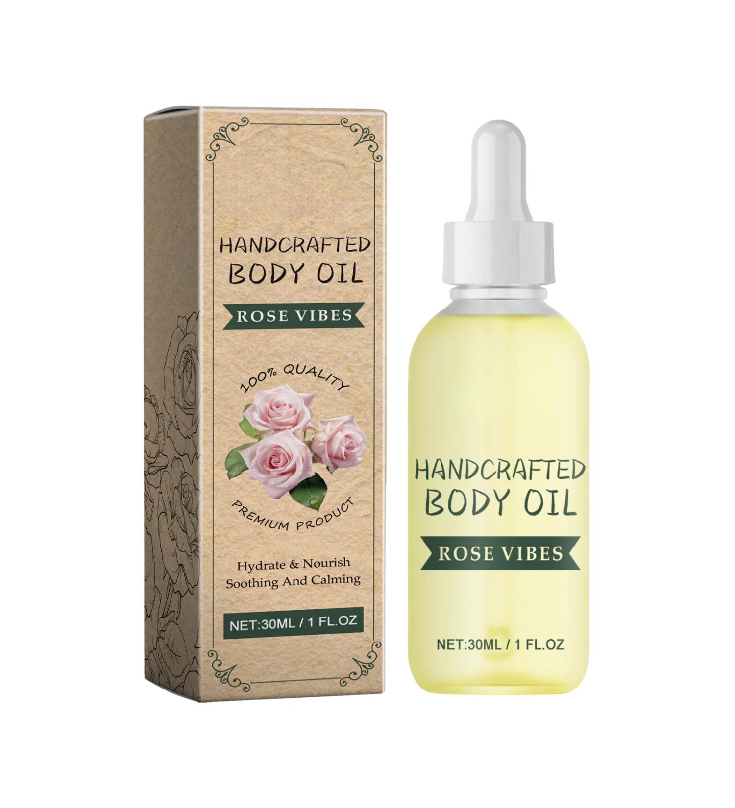 Handcrafted Rose Body Oil Rosehip Oil for Face Rose Essential Oil Body Moisturiser Body Oil for Dry Skin Hydrating & Nourishing Skin Anti Wrinkles & Fine Lines Relaxation Natural - Buy Online on GoSupps.com