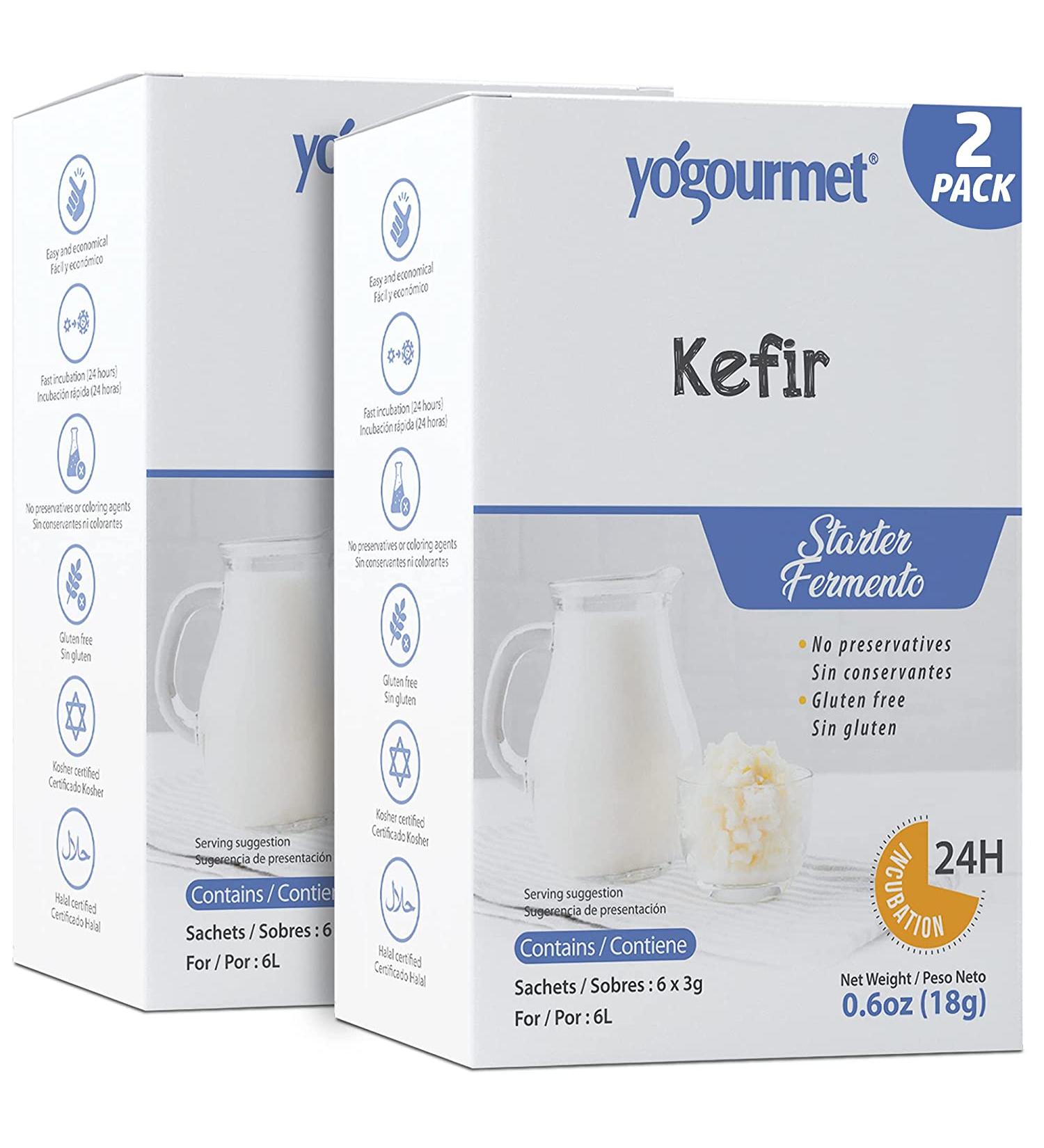Yogourmet Kefir Starter Freeze-Dried 6 Packets 5 g Each