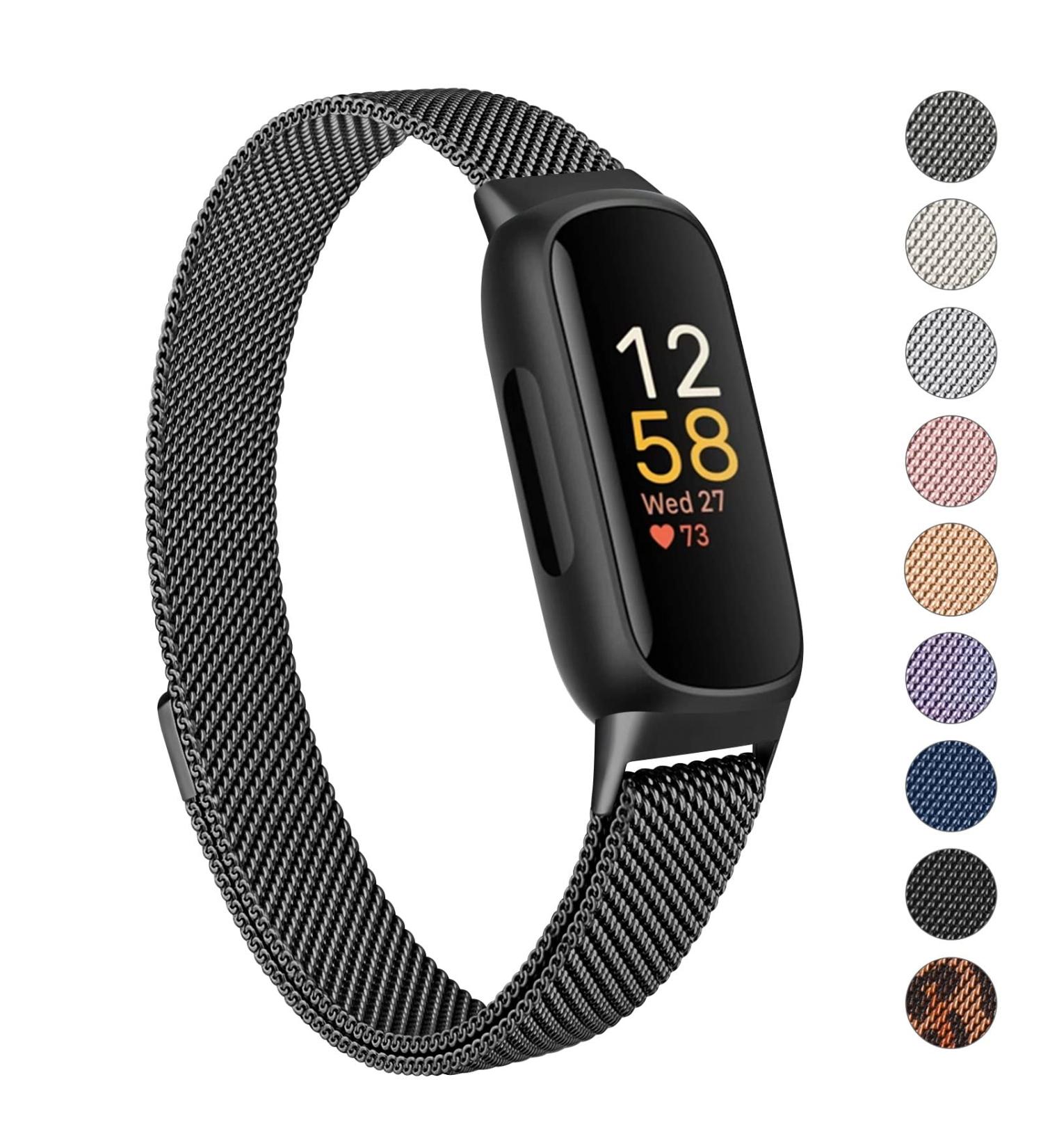 Oumida Fitbit Inspire 3 Bracelet - Premium Stainless Steel Replacement for Men & Women | Strong Magnet Black Band - Buy Online on GoSupps.com