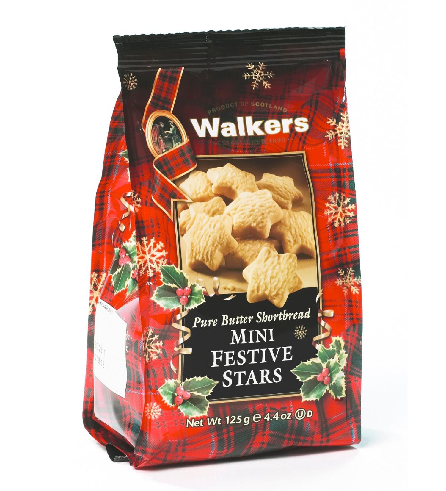 Walkers Shortbread Mini Festive Stars Holiday Cookies 4.4oz (Pack of 6) - Delicious Mini Shortbread Cookies for the Holidays - Buy Online on GoSupps.com