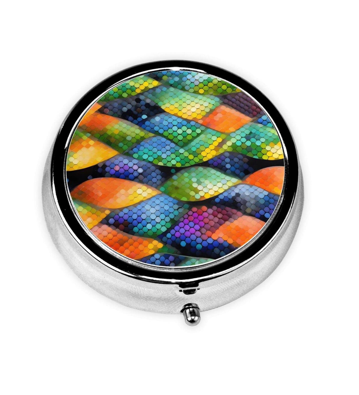 Rainbow Fish Scaleround Pill Box | 3 Compartment Portable Pill Organizer for Travel - Buy Online on GoSupps.com
