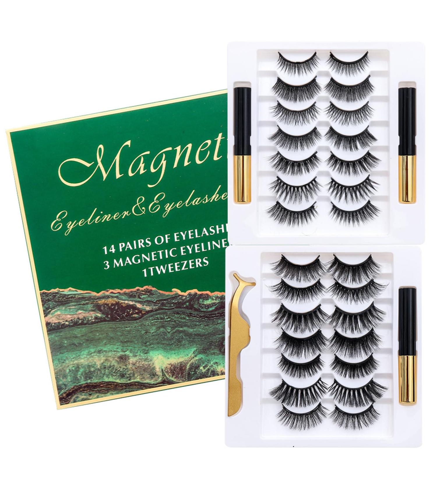 Joyeee Magnetic Eyelashes with Eyeliner 14 Pair Reusable False Lashes 3D Natural Looking Clusters Individual Lashes kit with Applicator No Glue Diy Lash Extension Kit - Buy Online on GoSupps.com