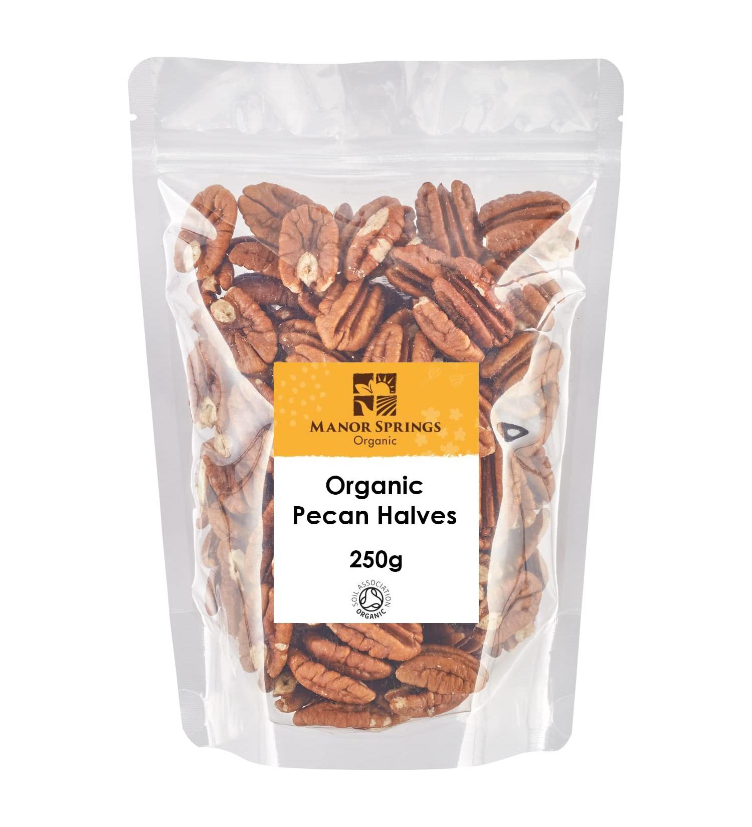 Organic Pecan Halves 250g by Manor Springs Organic - Buy Online on GoSupps.com