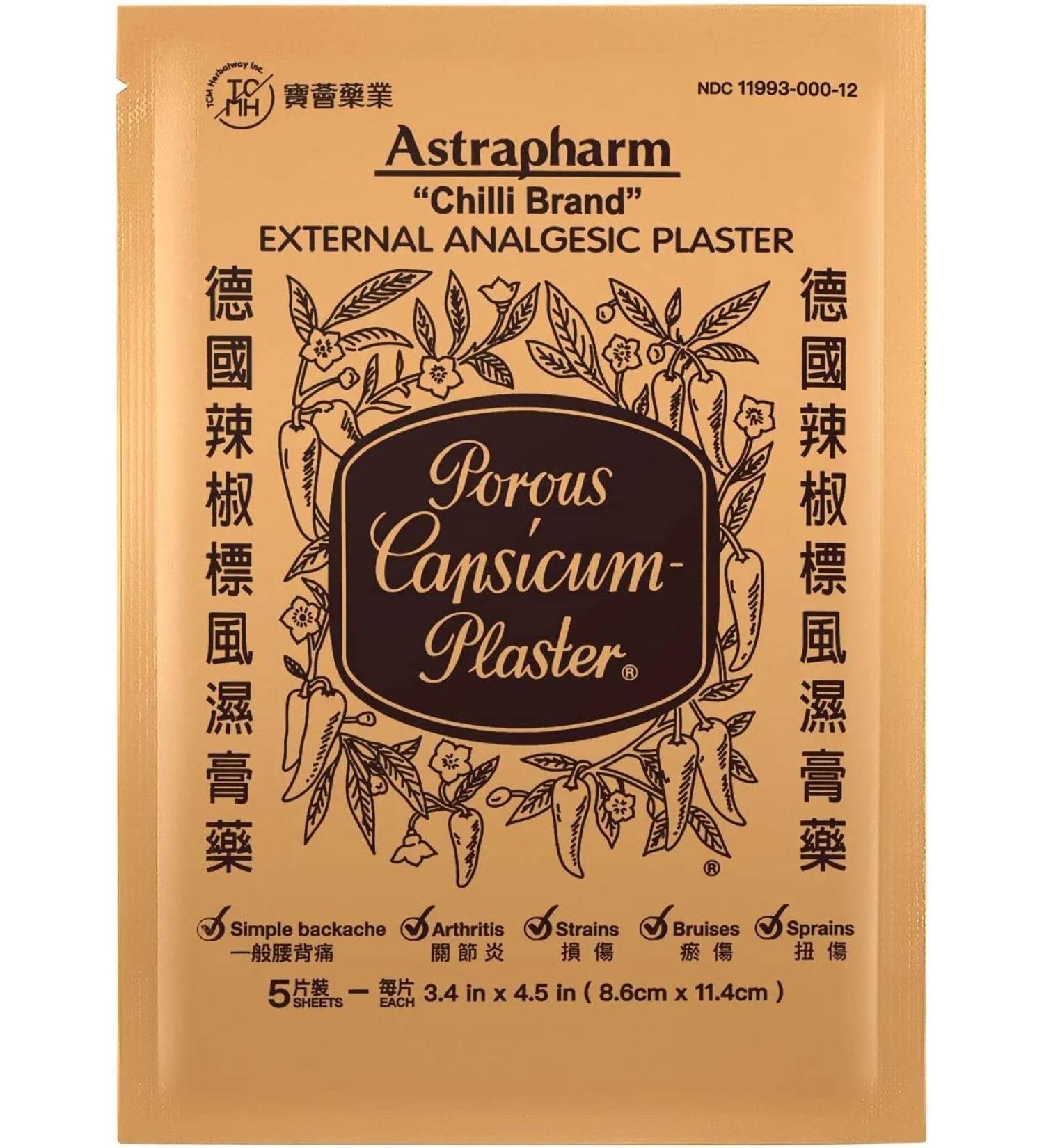 Porous Capsicum Plaster Pain Patch by Chilli Brand - 2 Packs (3.4 x 4.5 inches) - Buy Online on GoSupps.com