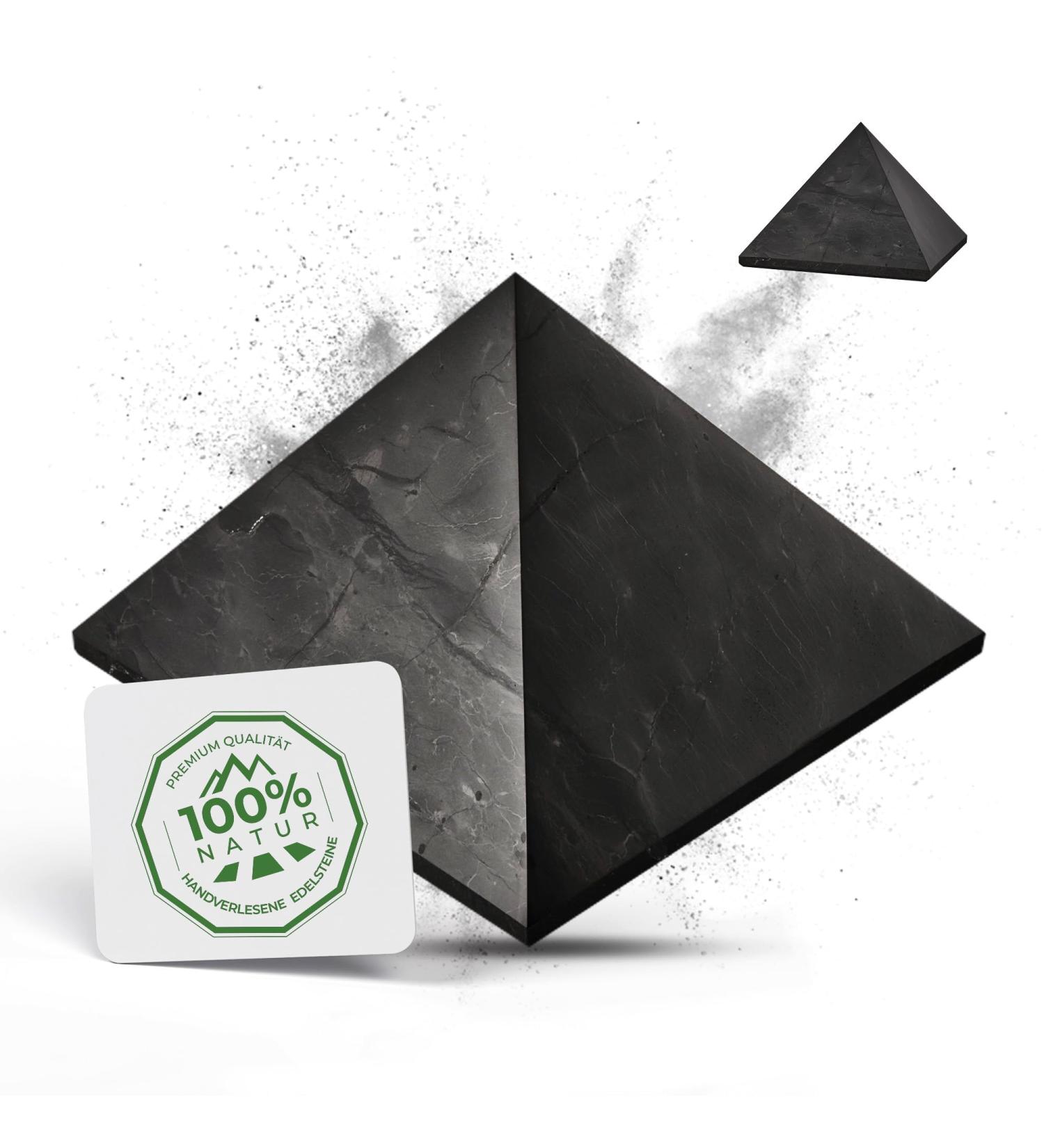 Buy Puraja Schungit Pyramid | Original Karelia | Polished | Fullerenes | Zazhoginskij Mine Certified | 10 cm (1-Pack) - International Shipping Available - Buy Online on GoSupps.com