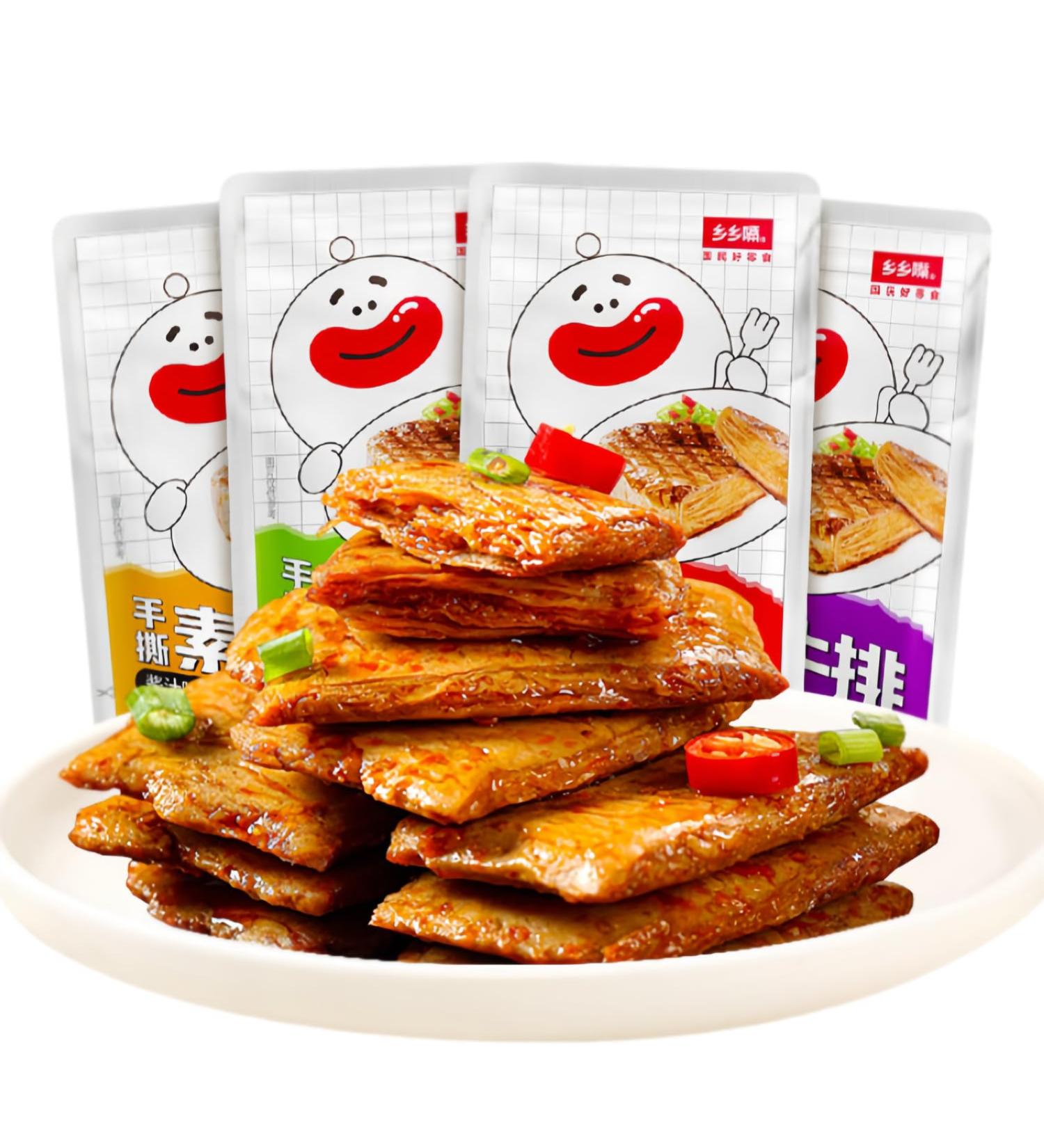 MKSDDF latiao latioa Chinese snacks Asian snacks soy products spicy strips 9g*20 Pack beefsauce flavorspicy flavorBBQ mixed package - Buy Online on GoSupps.com