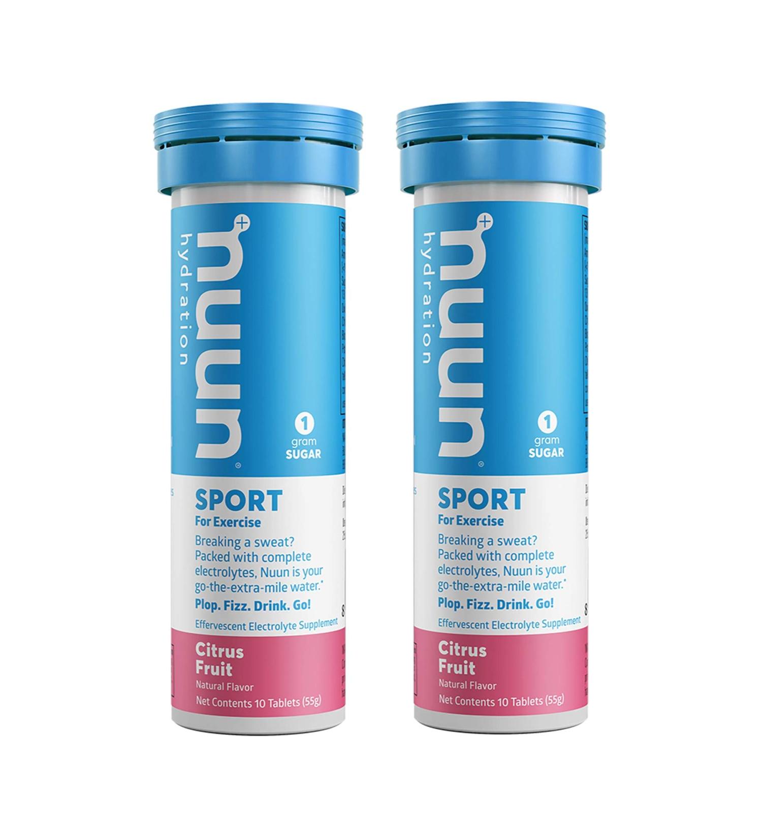 Nuun Active Citrus Fruit Electrolyte Tablets - Hydration Boost (2-Pack of 10) | International Shipping Available - Buy Online on GoSupps.com