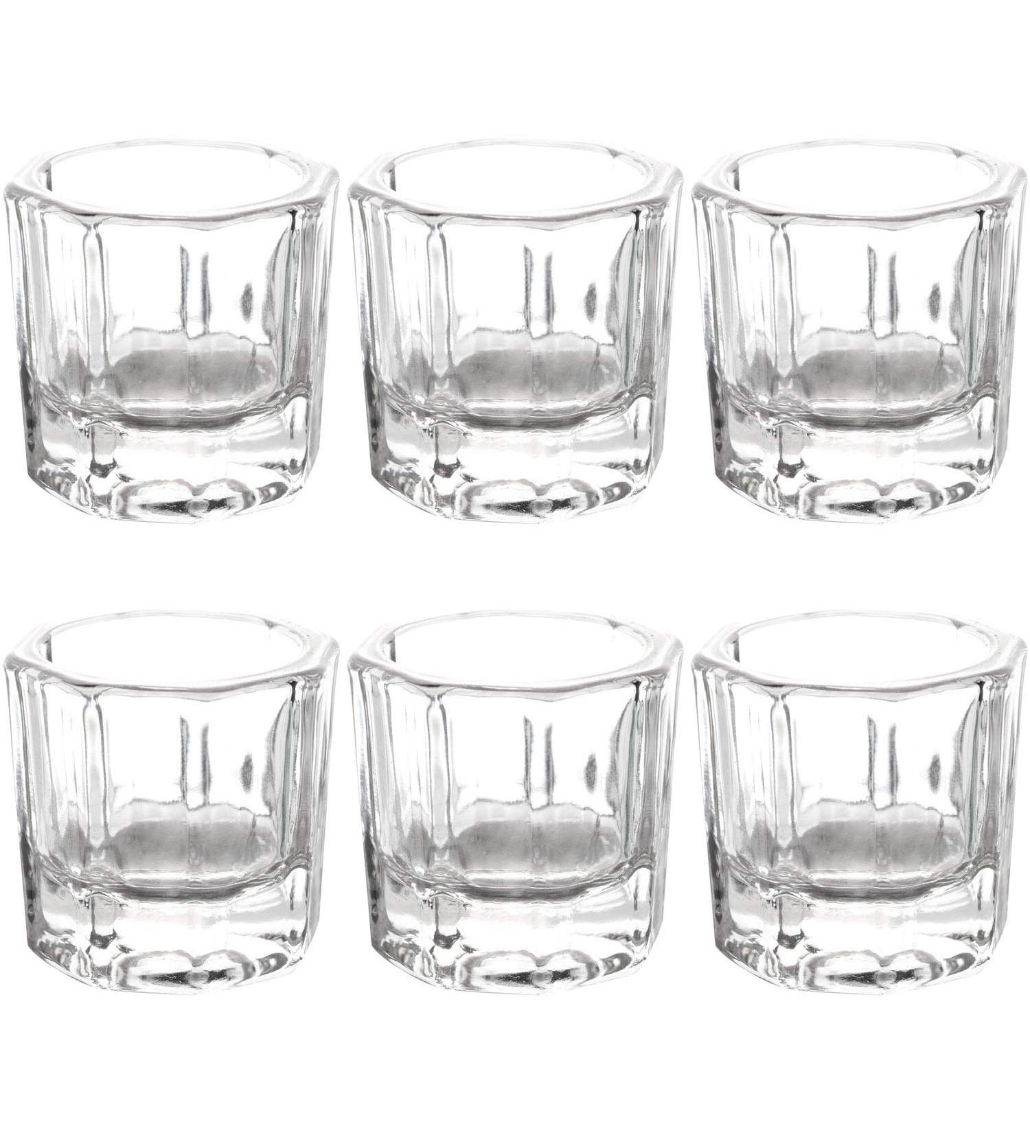 Herbests 6-Piece Dappen Glass Set for Nail Art | Clear Acrylic Liquid Powder Containers | Essential Manicure Tools - Buy Online on GoSupps.com