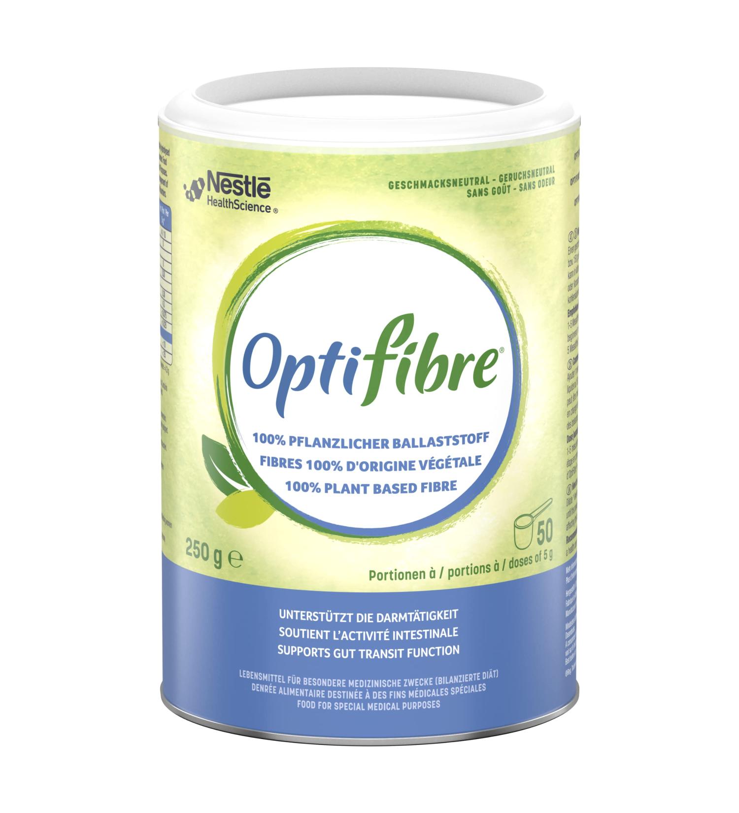 Optifibre Powder Neutral Flavour 250g Tin - Soluble Dietary Fibre Powder (Gluten Free Fibre Effective and Natural Solution to Help Support Gut Transit) - Buy Online on GoSupps.com