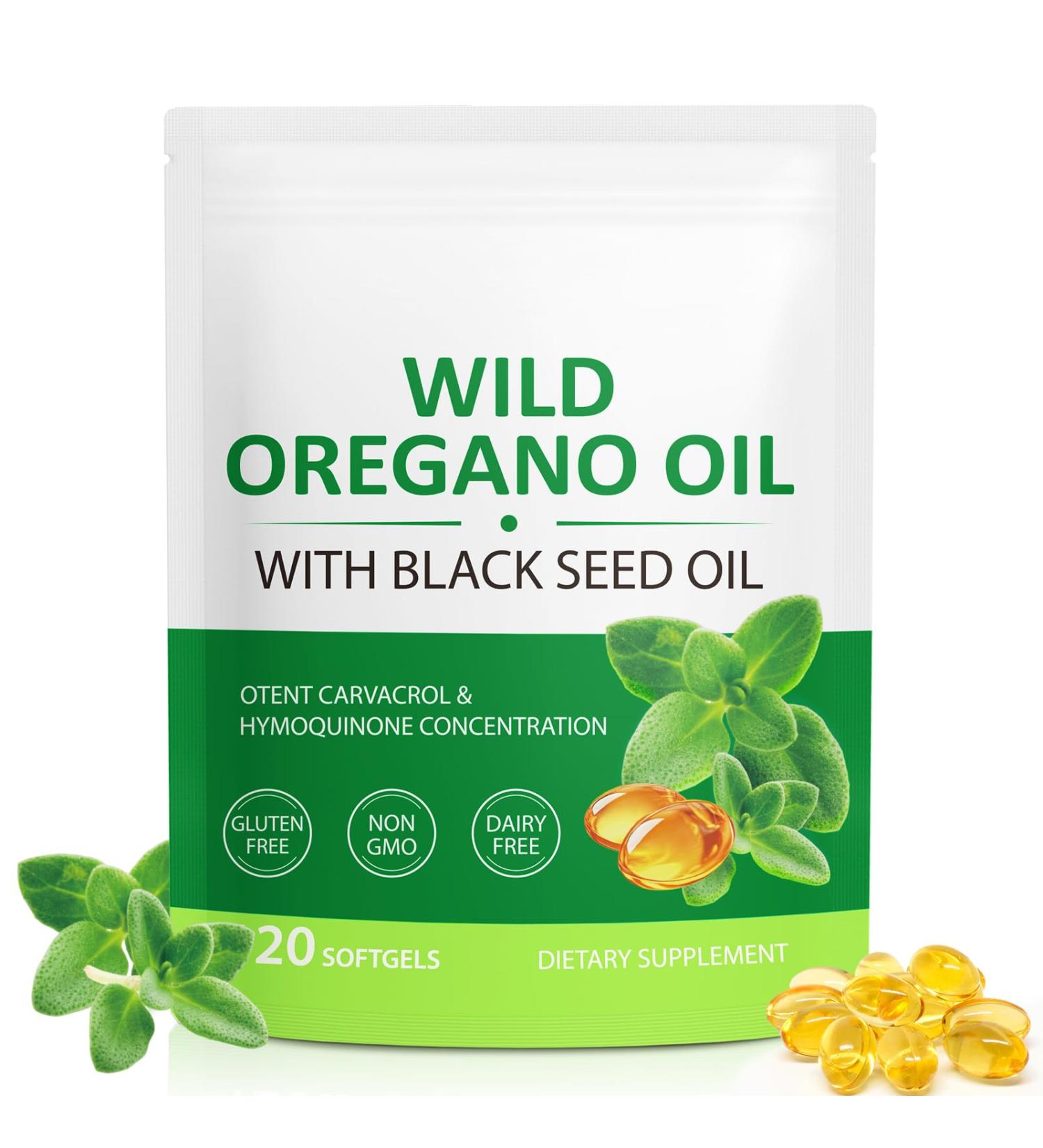 XQDCICQU Oil of Oregano Softgels 120 Count 2 in 1 6000mg Oil of Oregano with Black Seed Oil 200mg Non-GMO Gluten Free - Buy Online on GoSupps.com