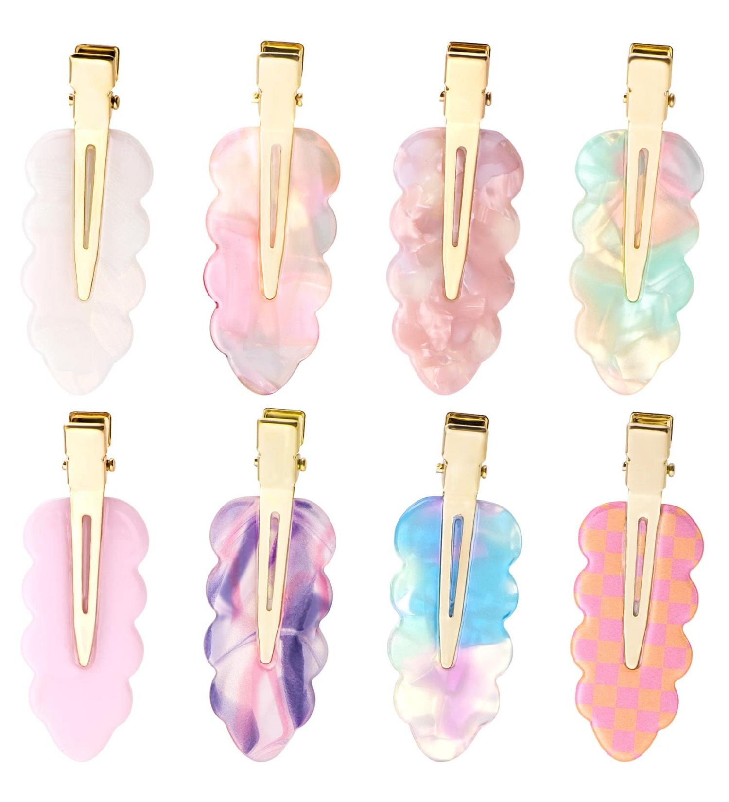 CHANZET No Bend Hair Clips for Makeup Application - 8pcs Creaseless Flat Alligator Clips - Oak Leaf Duck Bill Hair Barrettes for Women - Buy Online on GoSupps.com