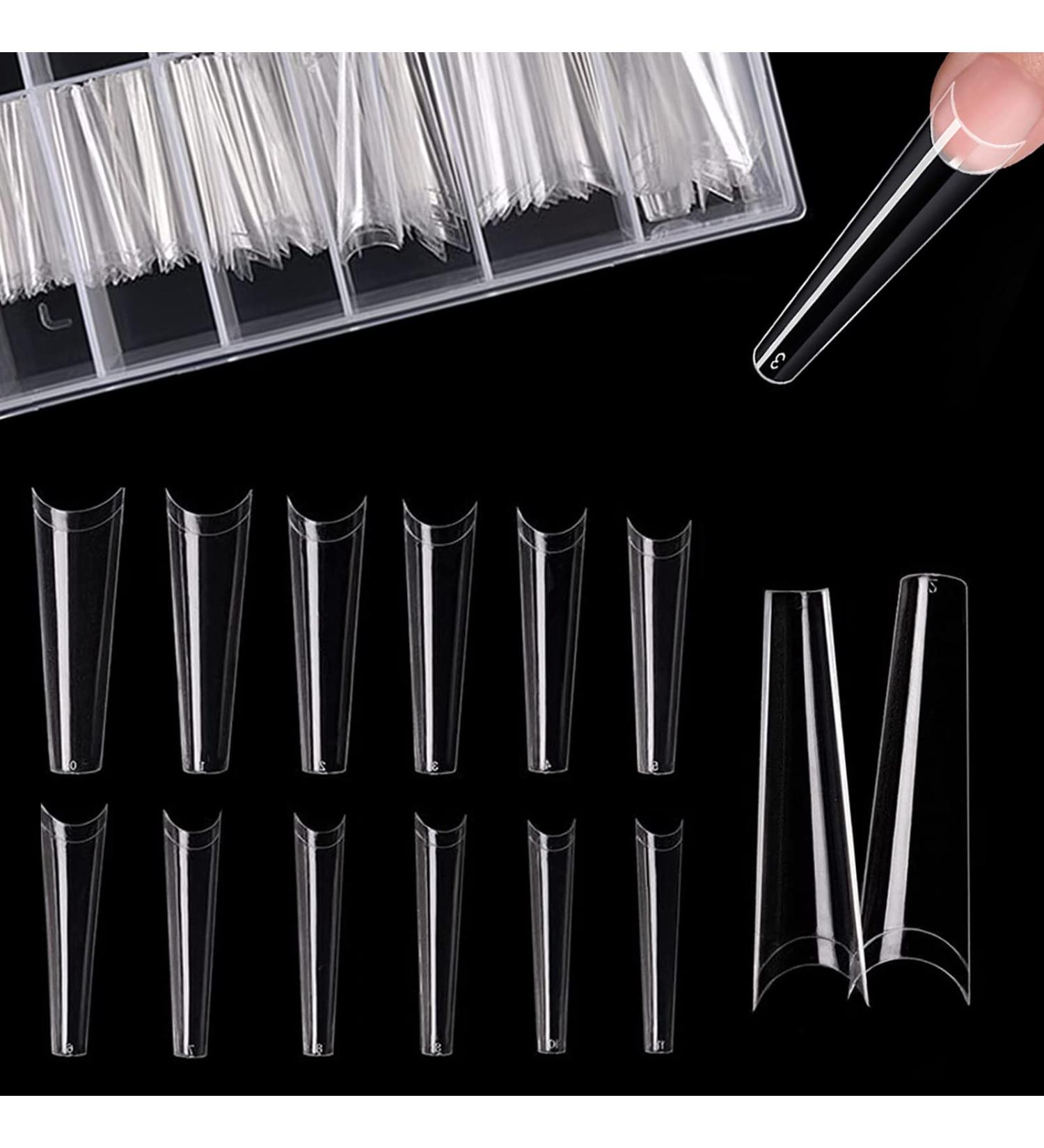 120 Pieces Extra Long Clear Nail Tips - Acrylic Half Cover French Fake Nails for Nail Studios & DIY Projects - Buy Online on GoSupps.com