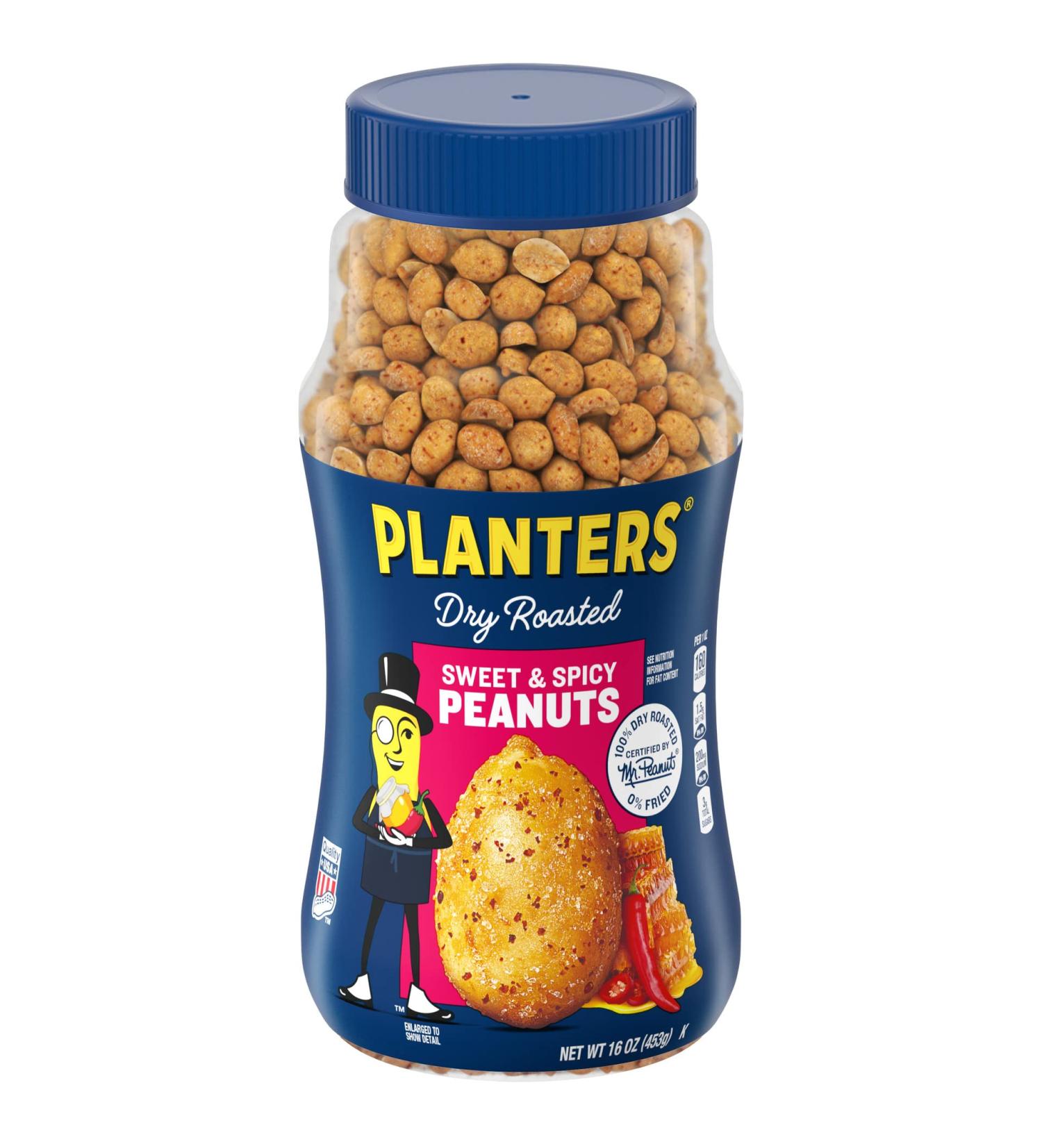 Planters Sweet & Spicy Dry Roasted Peanuts 16 oz - Delicious Snack Option - Buy Online on GoSupps.com