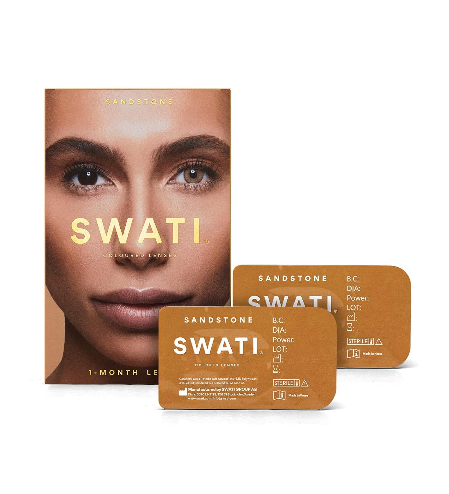 Sandstone (brown) - 1 month contact lenses colored - Swati cosmetics naturally looking contact lenses 0.0 diopters 8.7 millimeters 14.20 millimeters 2