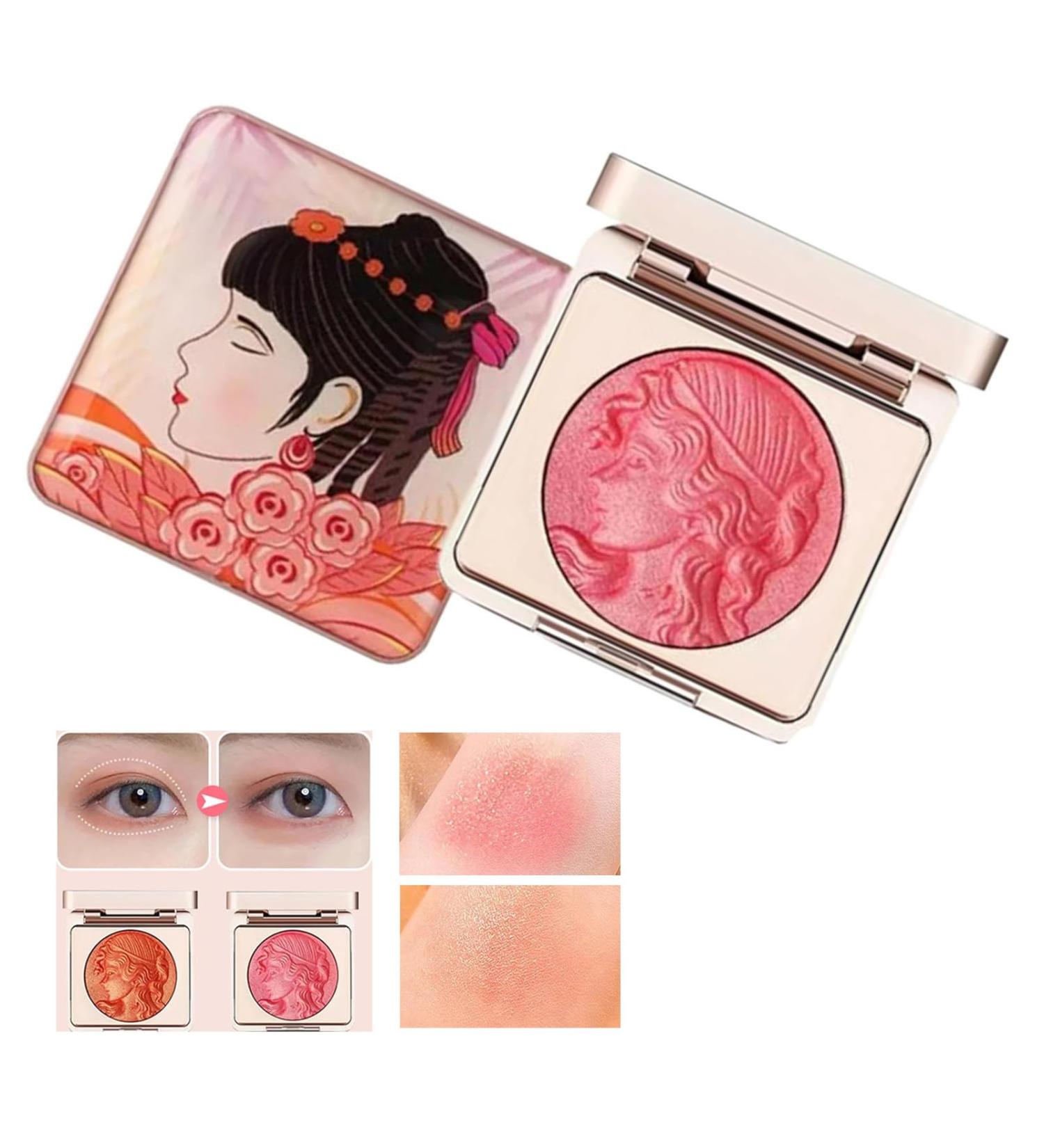 Embossed Smooth Powder Blush Palette For Cheeks Matte Face Powder Blush Palette Embossed Girl Blush for Cheeks Long Lasting Blush for Cheeks Powder Blush for All Skins (Pink) - Buy Online on GoSupps.com