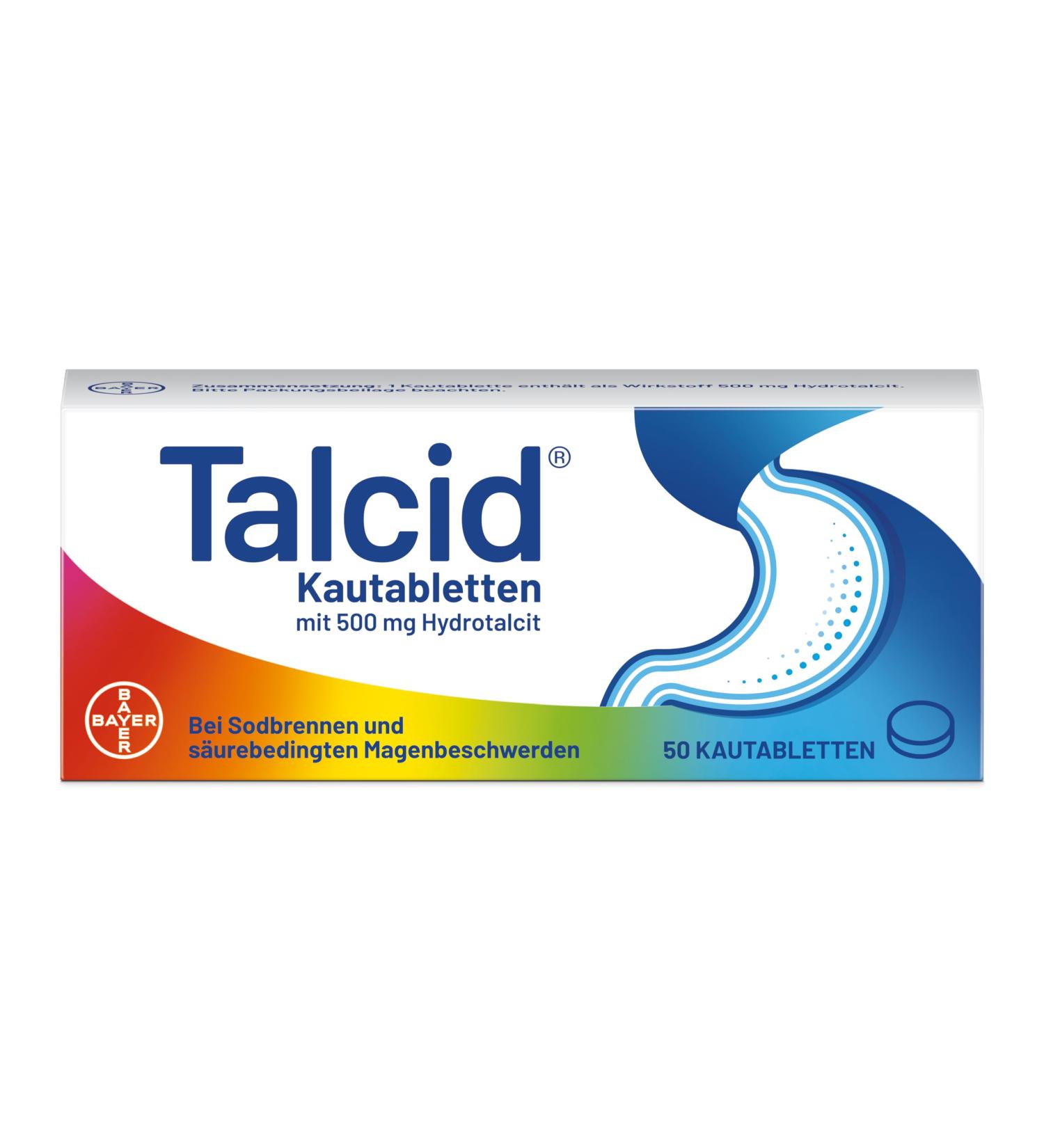 Talcid Chewing Tablets for Heartburn Relief - 500 mg Hydrotalcit - 50 Pieces - International Shipping Available - Buy Online on GoSupps.com