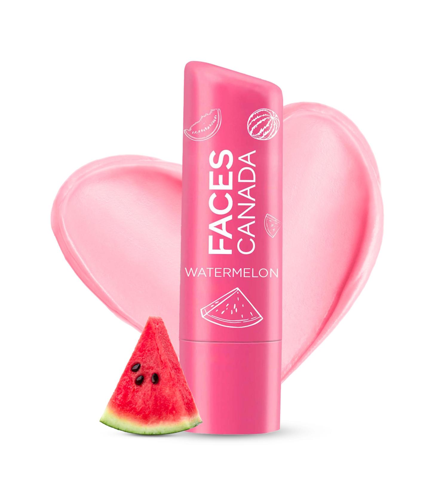 FACES CANADA Color Lip Balm - Watermelon 02 4.5g | Pink Tint | 12HR Moisture | SPF 15 | Shea Butter Vitamin C & E Enriched | Hydrating & Nourishing For Dry Chapped Lips | Softens Lips - Buy Online on GoSupps.com
