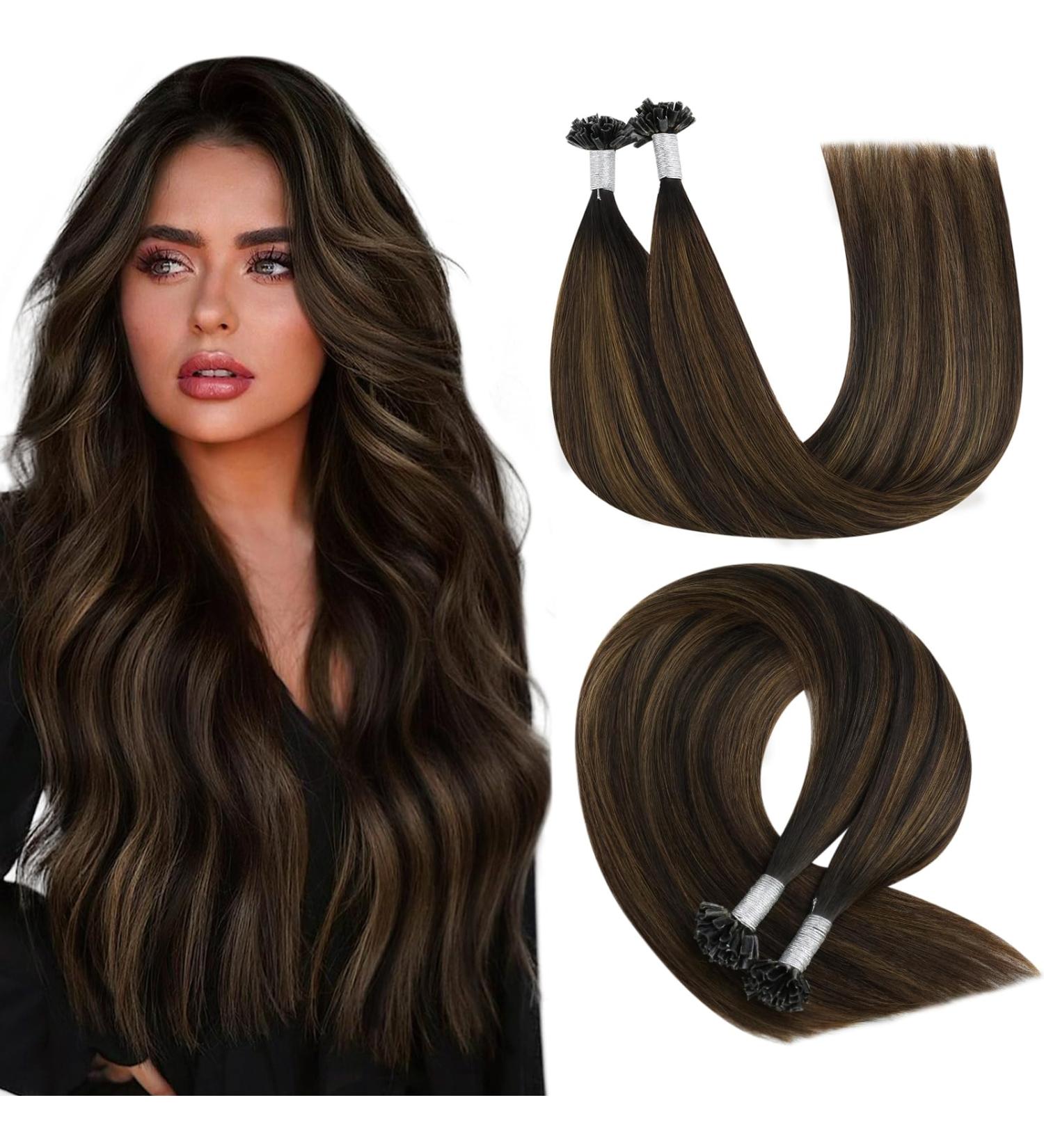 Youngsee Ombre Keratin U Tip Extensions - Real Hair Brown Ombre Remy 50g | Hot Fusion 50cm #2/2/6 - Buy Online on GoSupps.com