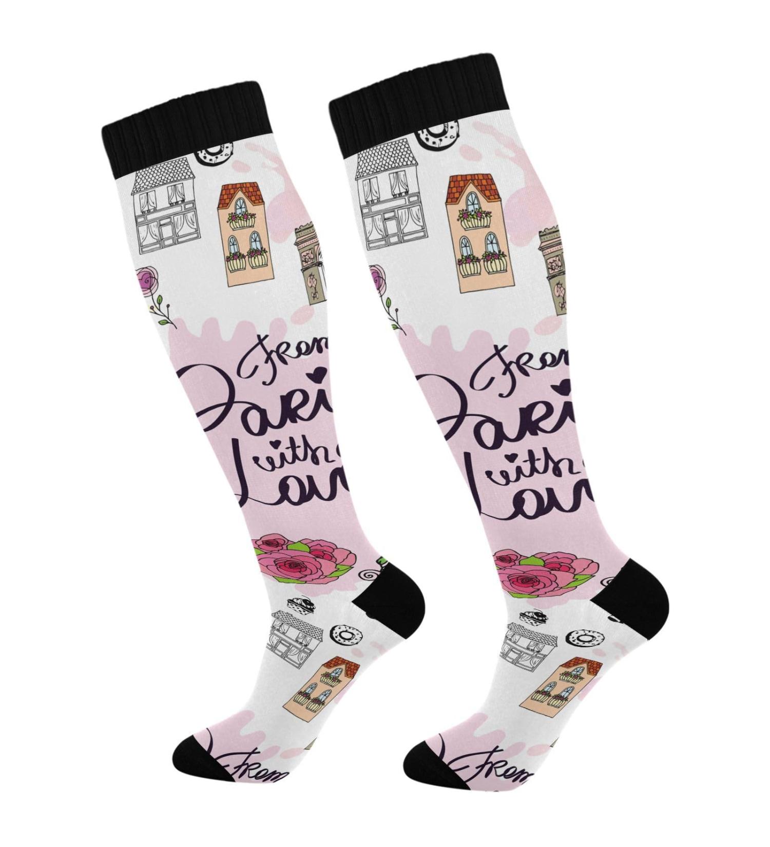 Haskirky High Elasticity Eiffel Tower Compression Socks - Relieve Fatigue, Ideal for Travel and Running - 1 Pair - Buy Online on GoSupps.com