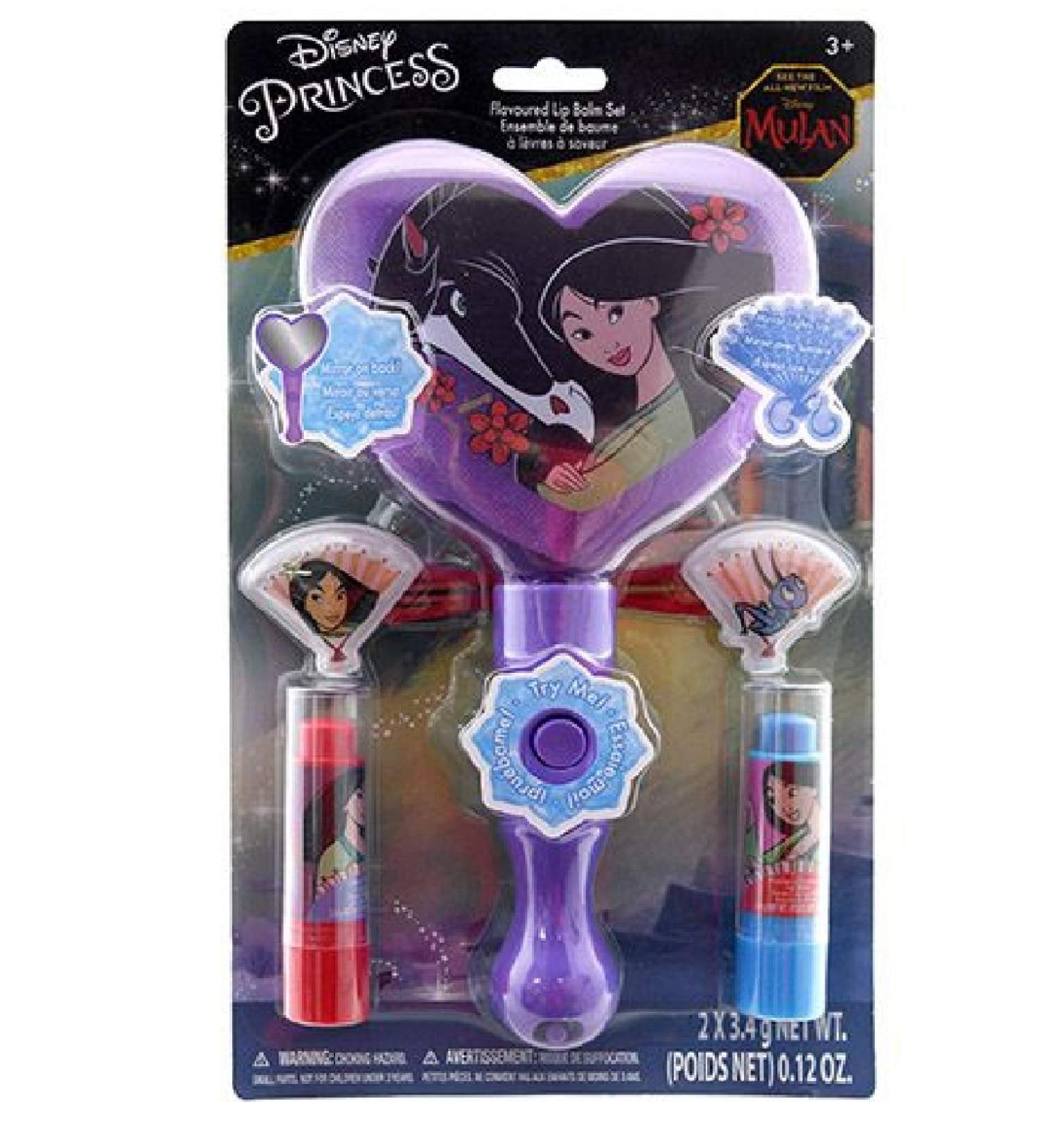 Mulan Light Up Mirror with 2 Lip Balms & 2 Hair Clips on Card