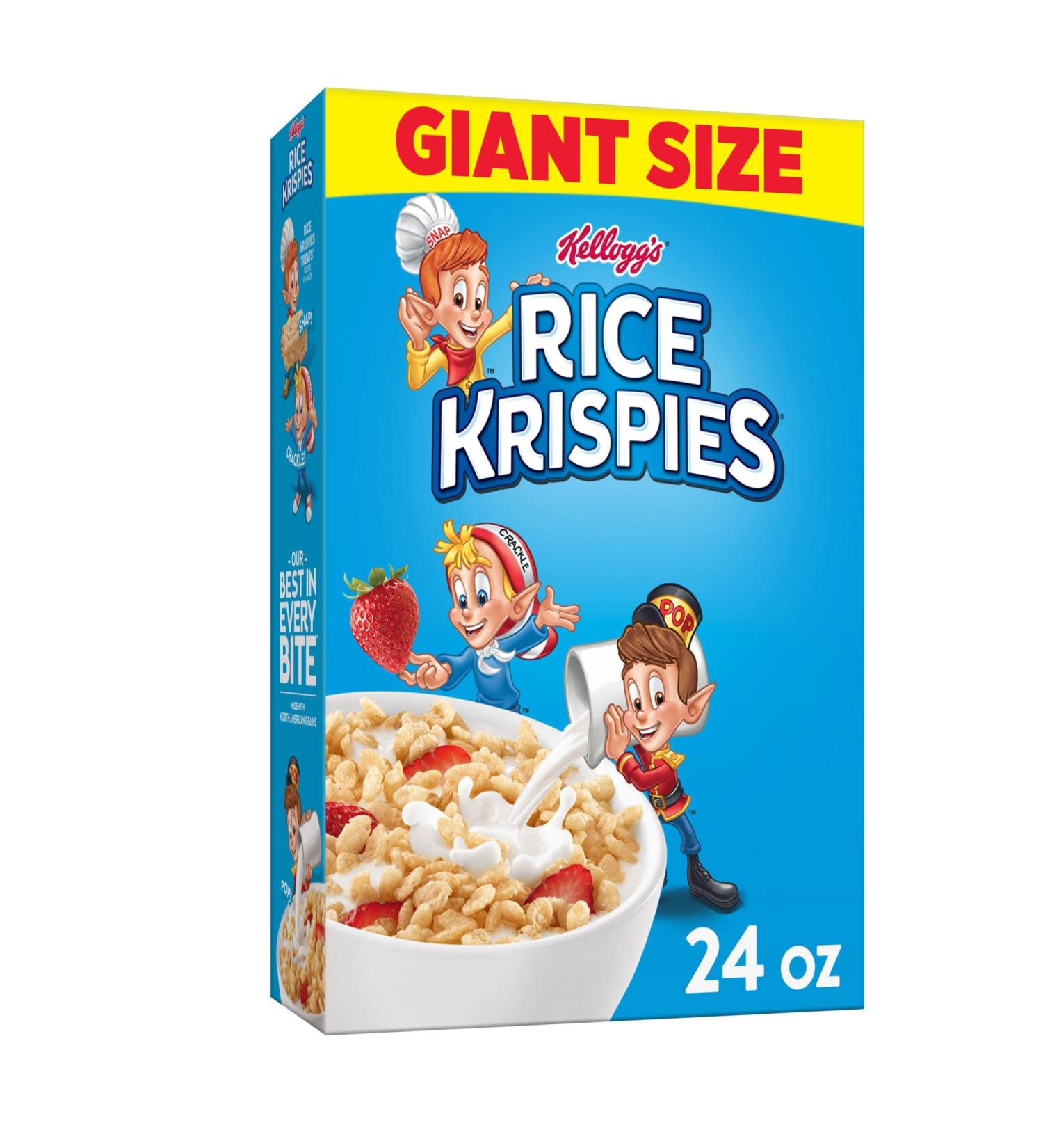 Kellogg's Rice Krispies Cereal 24oz Box - Original Rice Krispies Treats - 8 Vitamins and Minerals - Giant Size - Buy Online on GoSupps.com