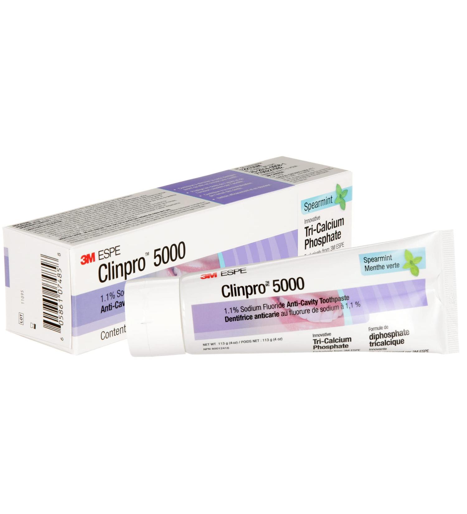 3M Clinpro 5000 Anti-Cavity Toothpaste (1.1% Sodium Fluoride) - Spearmint Flavour 113 g - Buy Online on GoSupps.com