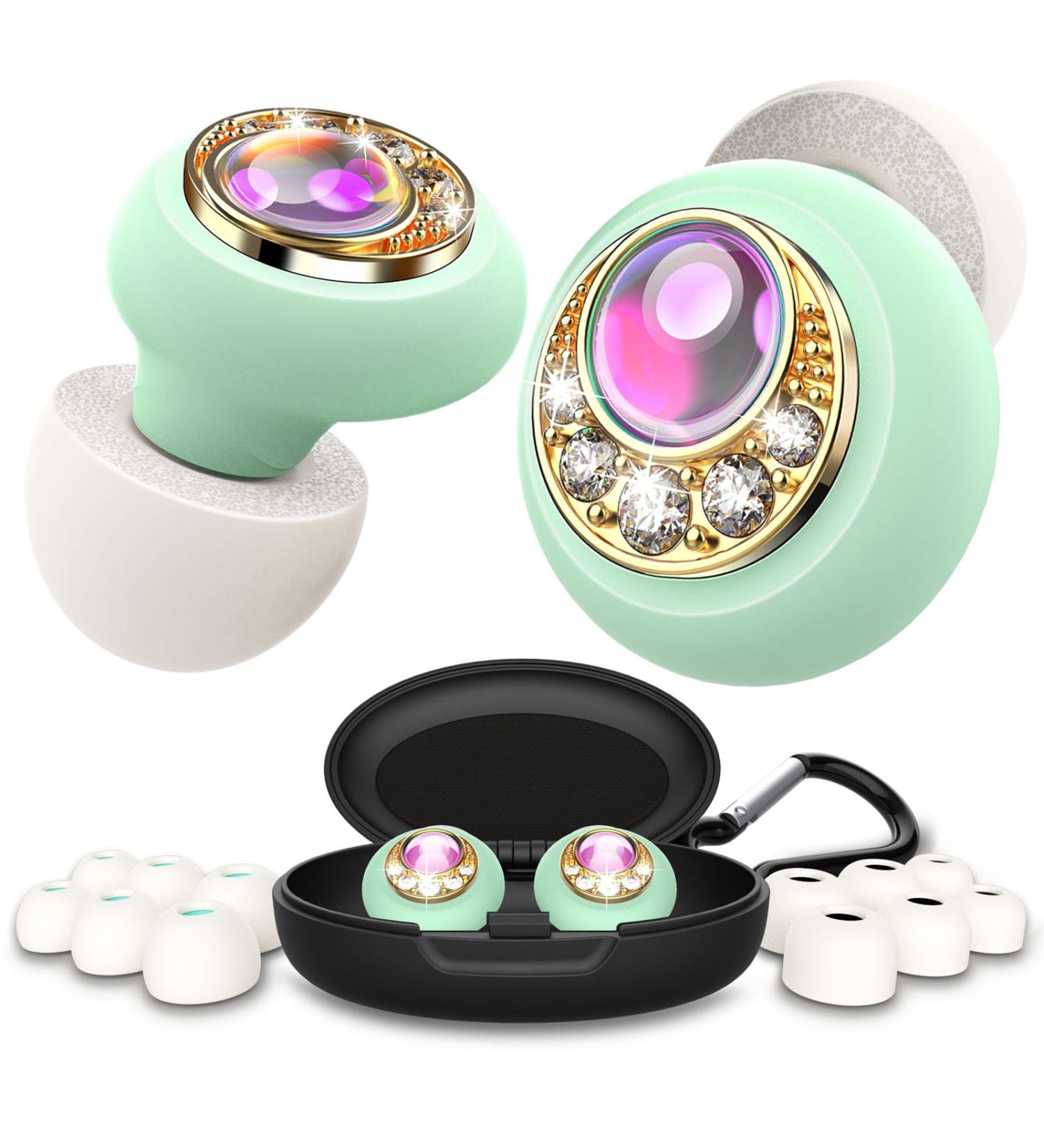 Forever Plus Earplugs | Low-Level Noise Reduction | Clear Speech for Conversations & Social Events | 12 Ear Tips Cat's Eye Stone Green/Gold - Buy Online on GoSupps.com