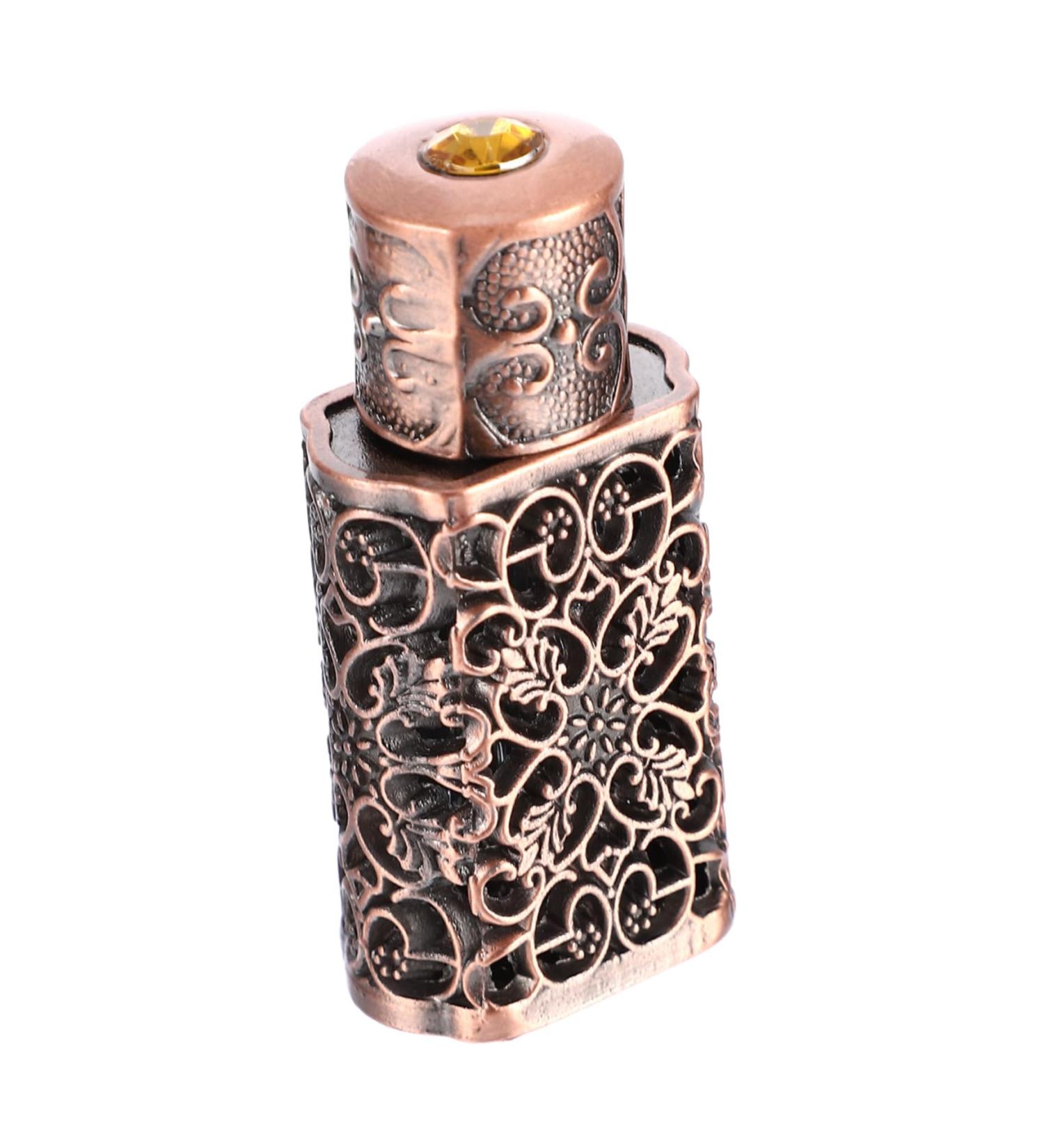 DOITOOL Metal Essential Oil Bottle Vintage Glass Perfume Bottle Essential Oil Vials Empty Makeup Bottle Eye Spray Bottle Cosmetic Dispenser Sprayer Miss Glass Bottle inside Old Fashioned 2.5x1.5cm Bronze - Buy Online on GoSupps.com