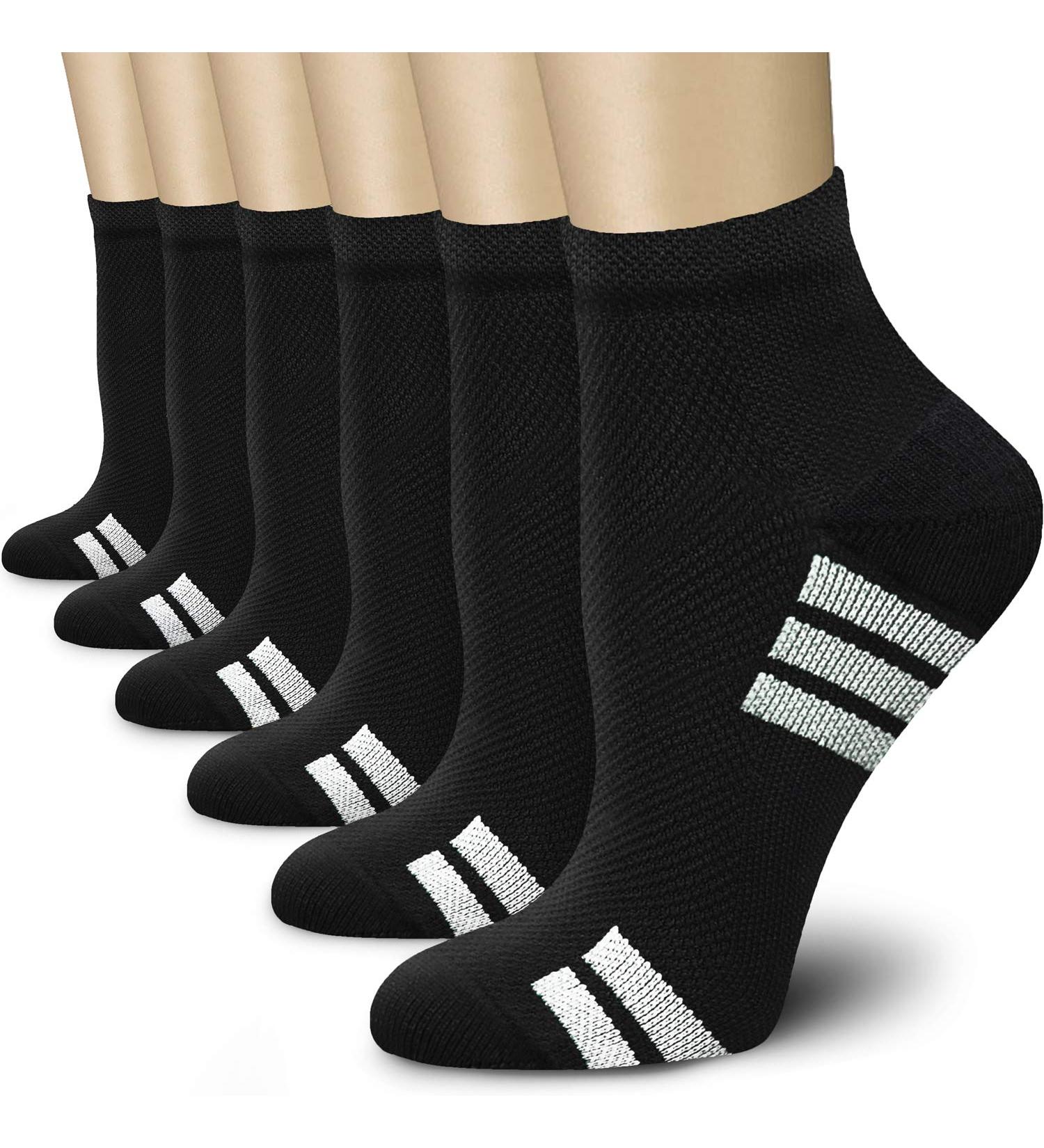 Charmking Compression Stockings for Men & Women - Enhance Blood Circulation 15-20 mmHg Ideal for Running & Cycling (L-XL Black/White) - Buy Online on GoSupps.com