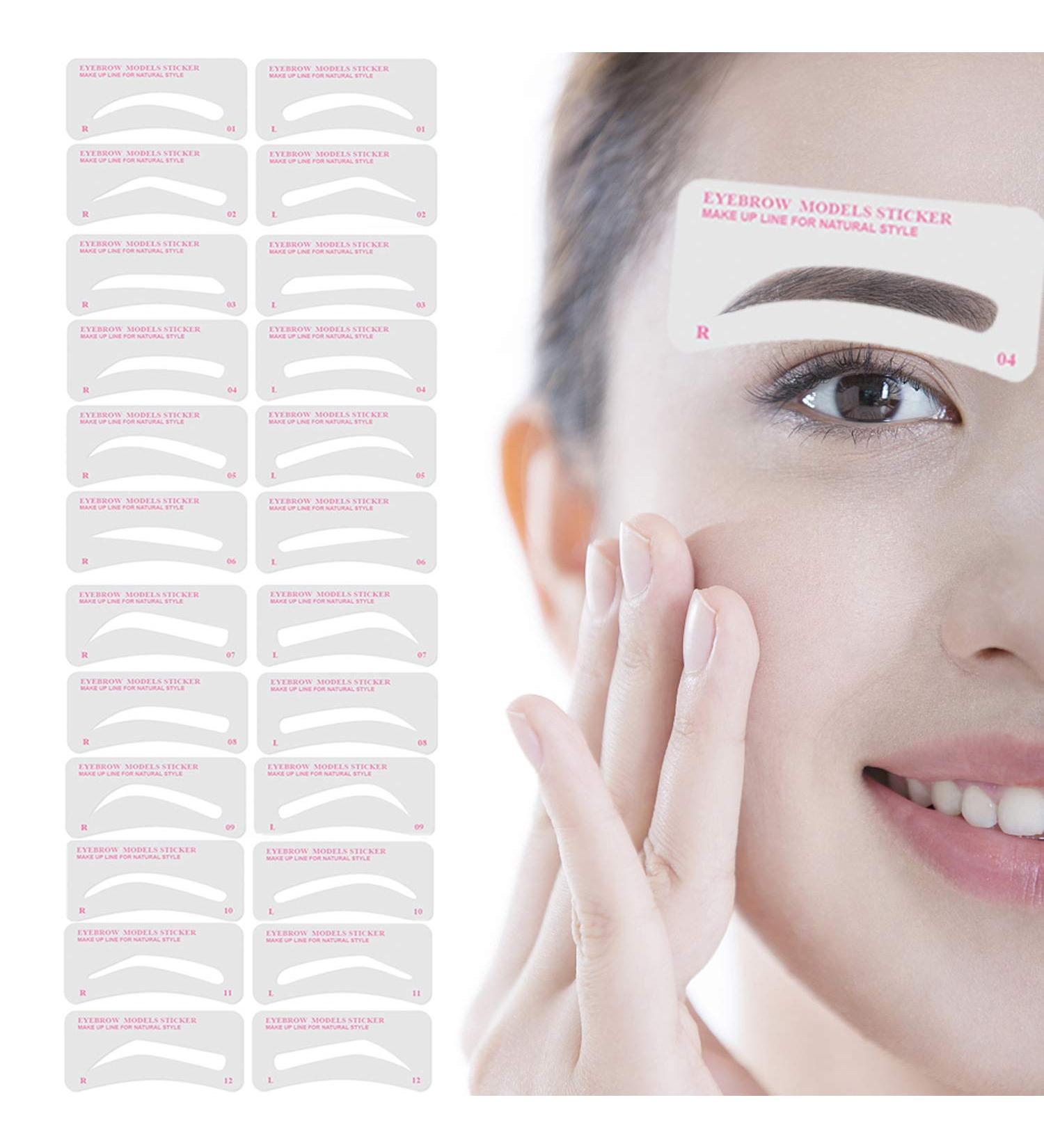 Reusable Eyebrow Stencil Kit - 24 Styles for Perfect Eyebrows in 3 Minutes | Includes Eyebrow Gel and Tint - Ideal for All Face Shapes - Buy Online on GoSupps.com