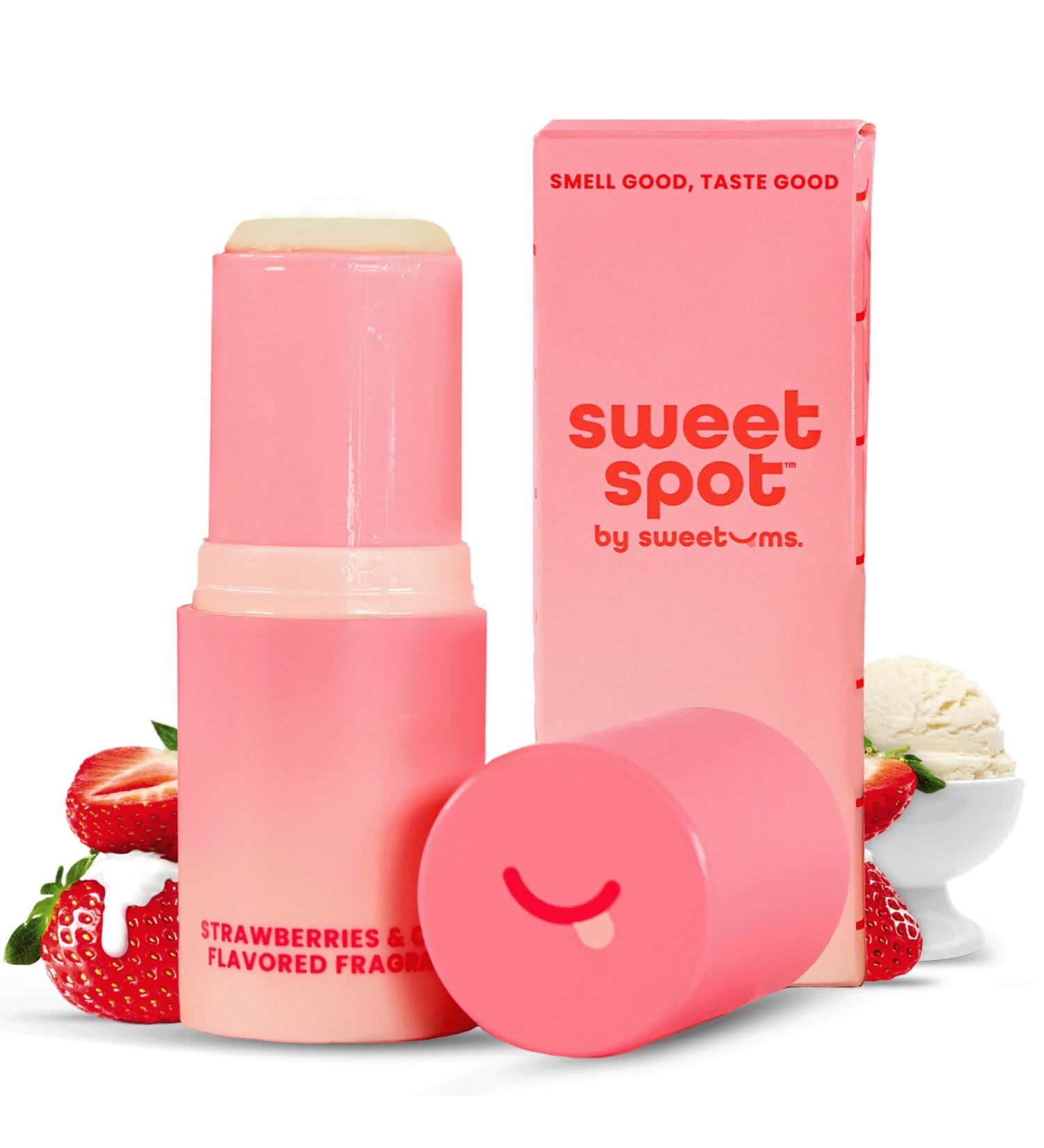 SweetSpot Flavored Solid Perfume Stick Portable Travel Perfumes for Women Long Lasting Fragrances Non Sticky Formula Natural Ingredients Fragrance Stick (Strawberries and Cream) - Buy Online on GoSupps.com
