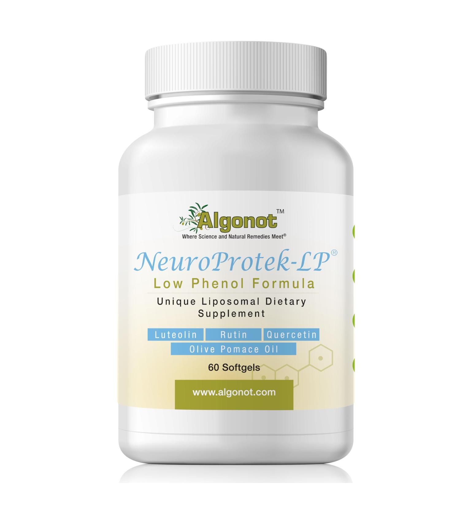 NeuroProtek Low Phenol - 60 Soft Gels | Patented Luteolin & Flavonoids Blend | International Shipping Available - Buy Online on GoSupps.com